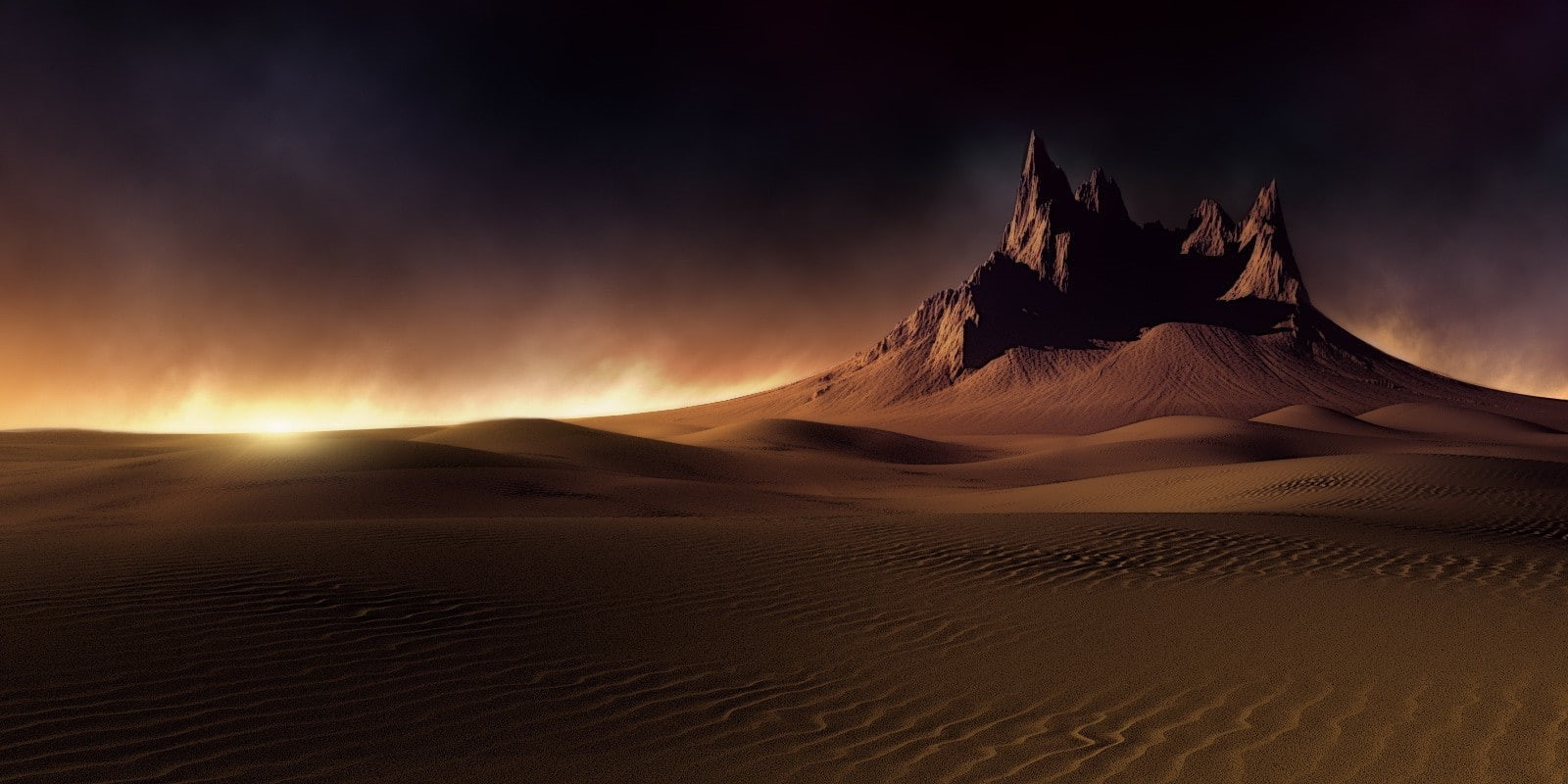 sunlight, clouds, mountain, outdoors, landscape, sunset, extreme terrain, climate, cloud - sky, wind, 720P, Desert, nature, Dark, arid climate, beauty in nature, HD Wallpaper