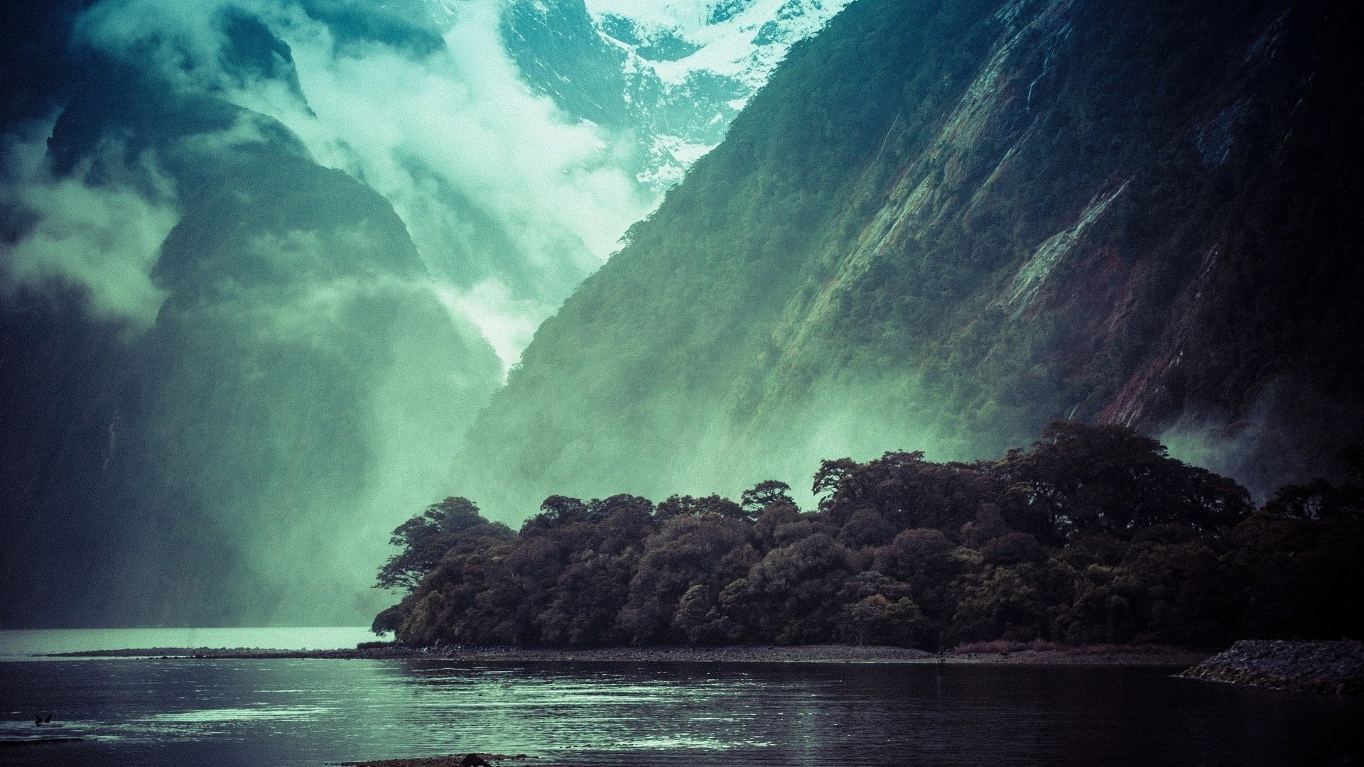 green, clouds, tourism, forest, nature, no People, sea, green Color, land, summer, travel, tranquil scene, blue, plant, mist, trees, beauty In Nature, power in nature, HD Wallpaper