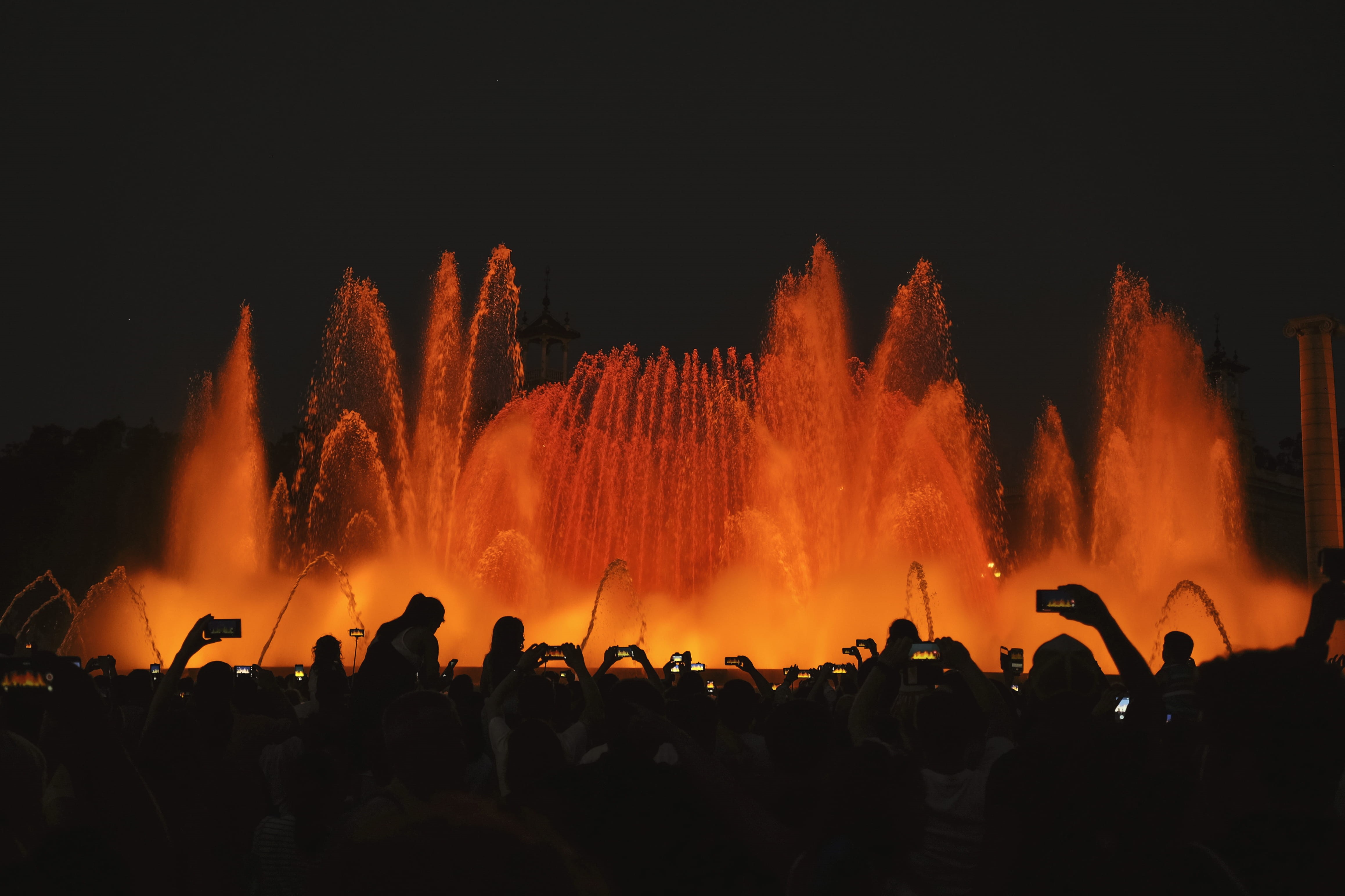 smoke - physical structure, flames, firework, travel, large group of people, people, crowd, arts culture and entertainment, firework display, flame, togetherness, HD Wallpaper