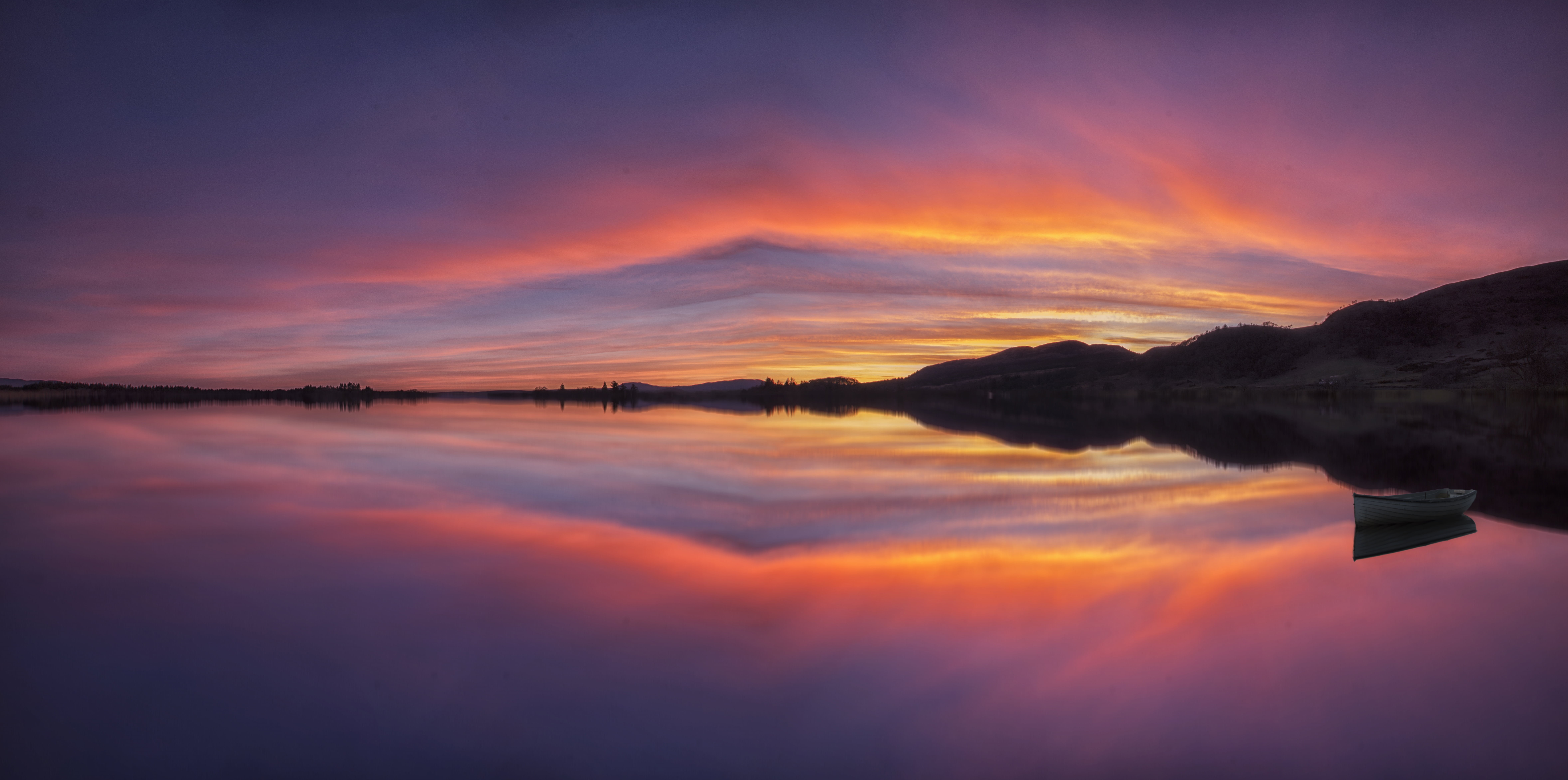 water, Port of Menteith, Twilight, nature, over the horizon, sky, horizon, landscape, Clouds, outdoors, Scotland, scenics, dusk, beauty In Nature, 8K, HD Wallpaper