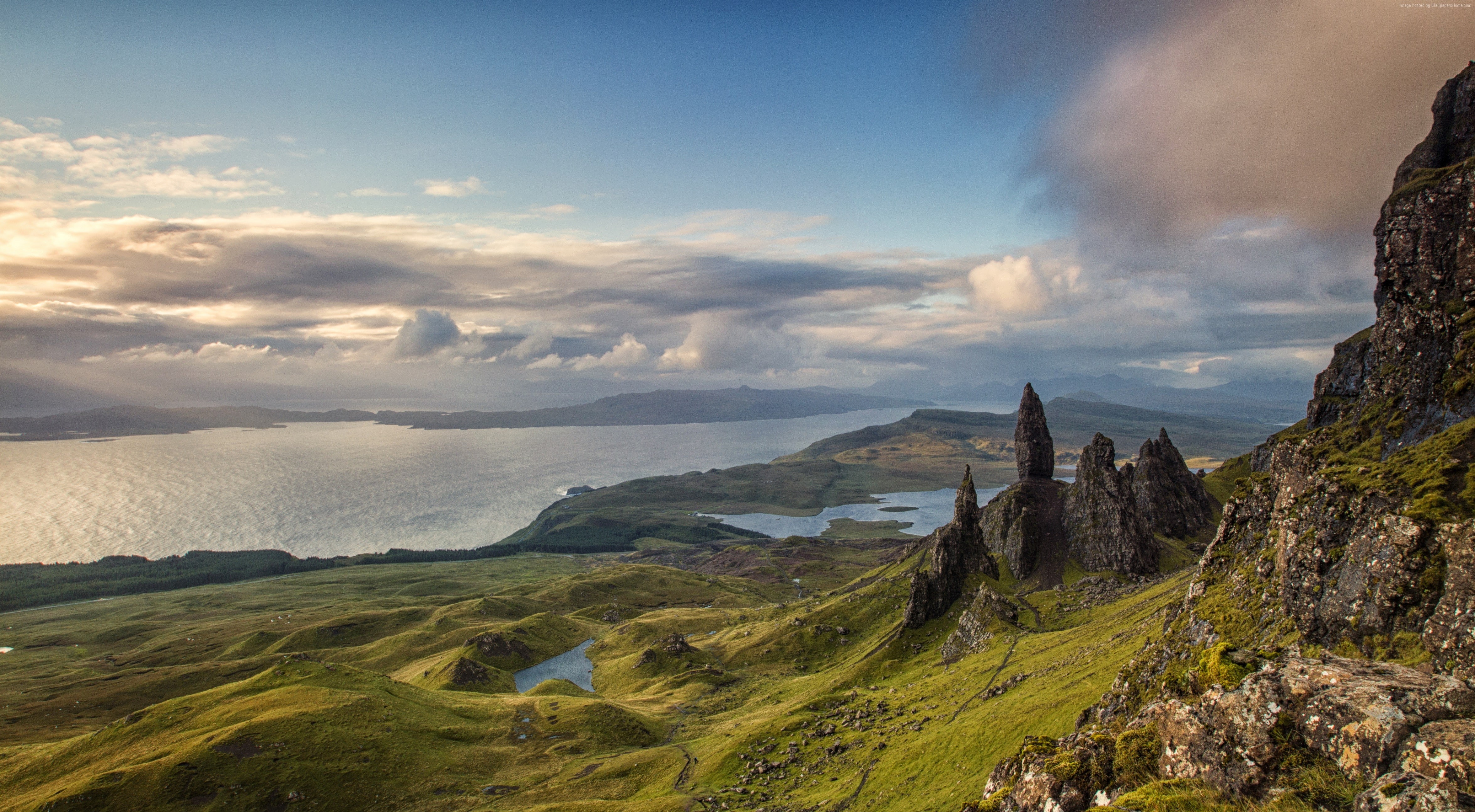 mountains, 4K, Scotland, 4K, nature, sky, Isle of Skye, Europe, HD Wallpaper