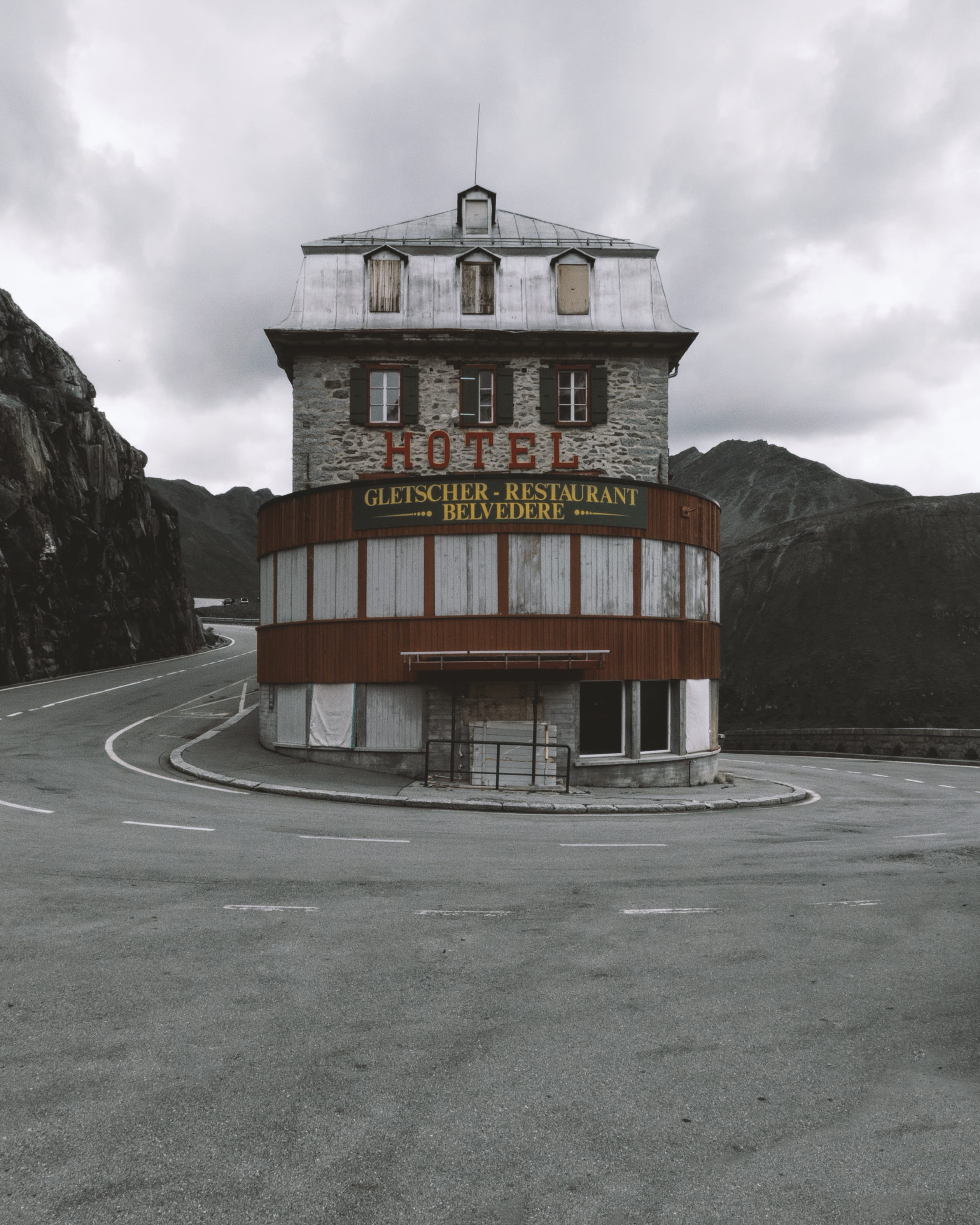 no people, architecture, switzerland, outdoors, direction, day, hotel, transportation, text, sky, building, city, furka, building exterior, nature, furka pass, Phone HD Wallpaper