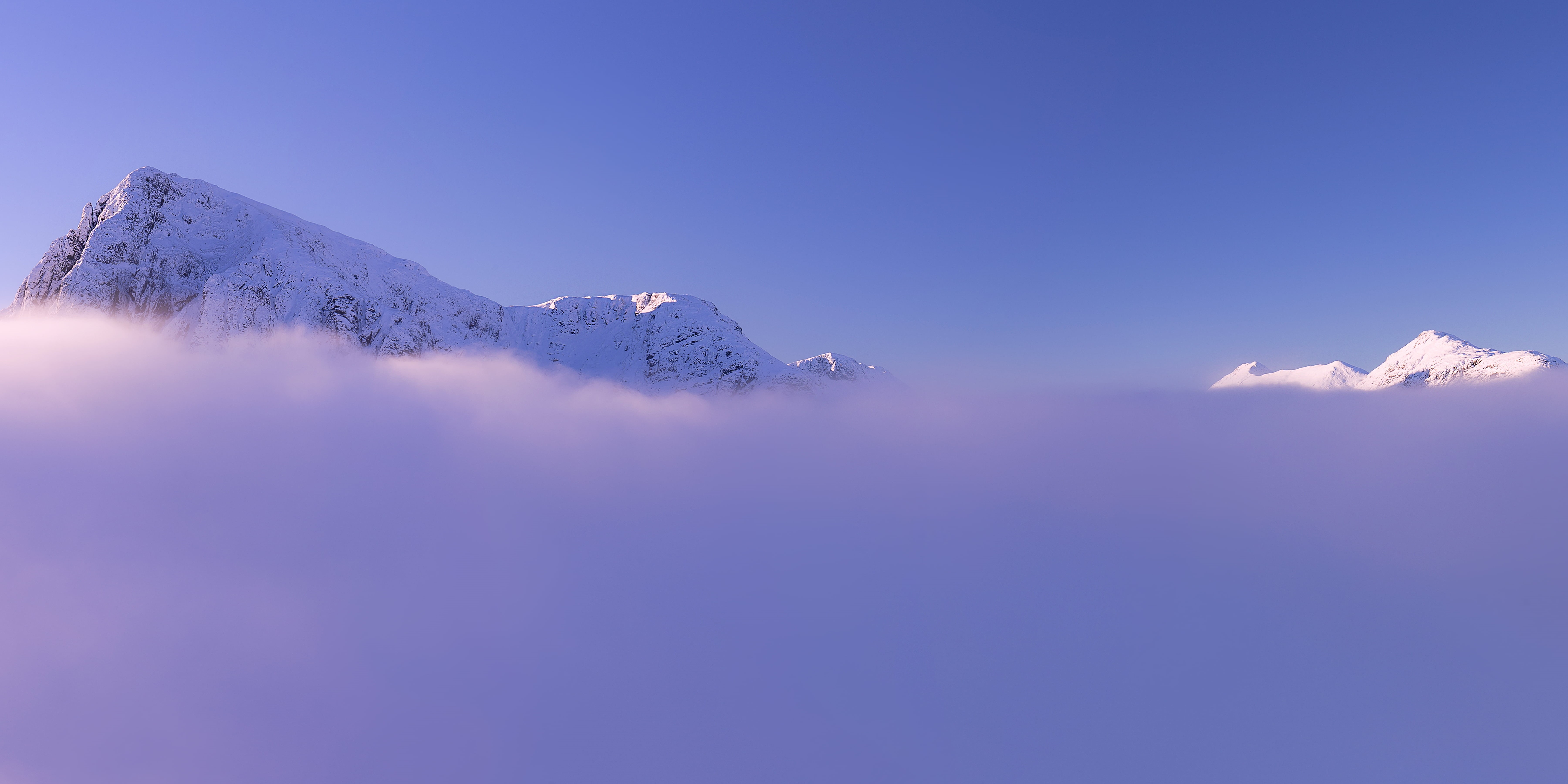 Canon 6D, cold - Temperature, Buachaille Etive Mor, Landscape, Mist, Temperature inversion, scotland, 5K, sky, Buachaille Etive Beag, scenics, West Highlands, HD Wallpaper