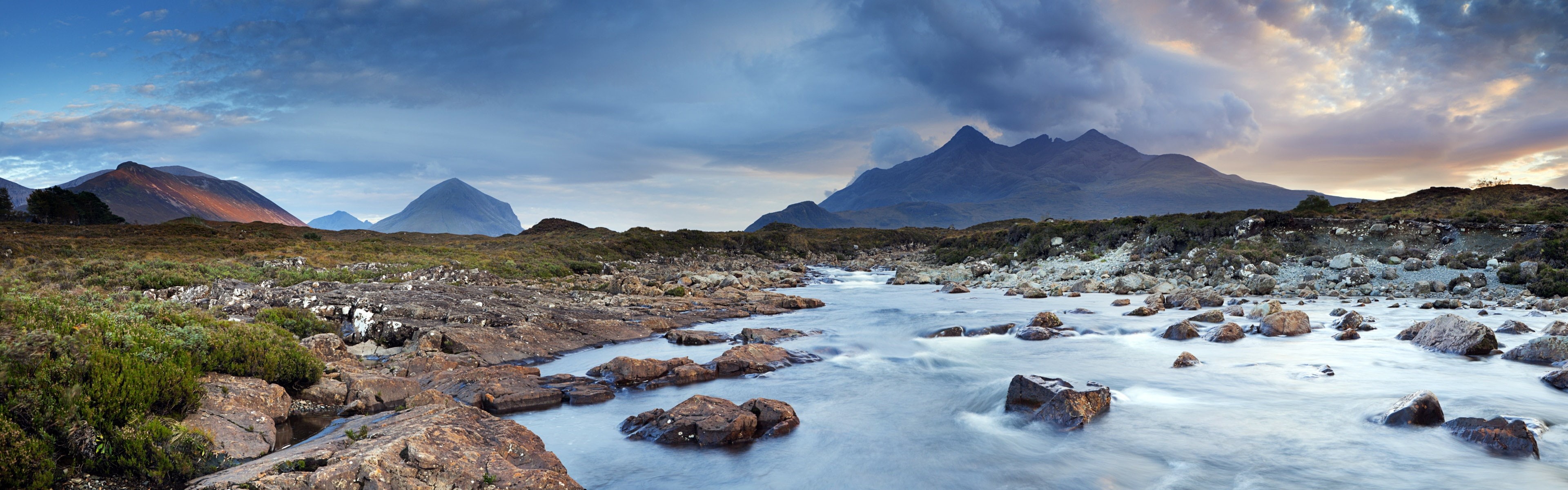 Isle, UK, Water, Mountains, Cuillin, 4K, Scotland, Skye, Clouds, HD Wallpaper