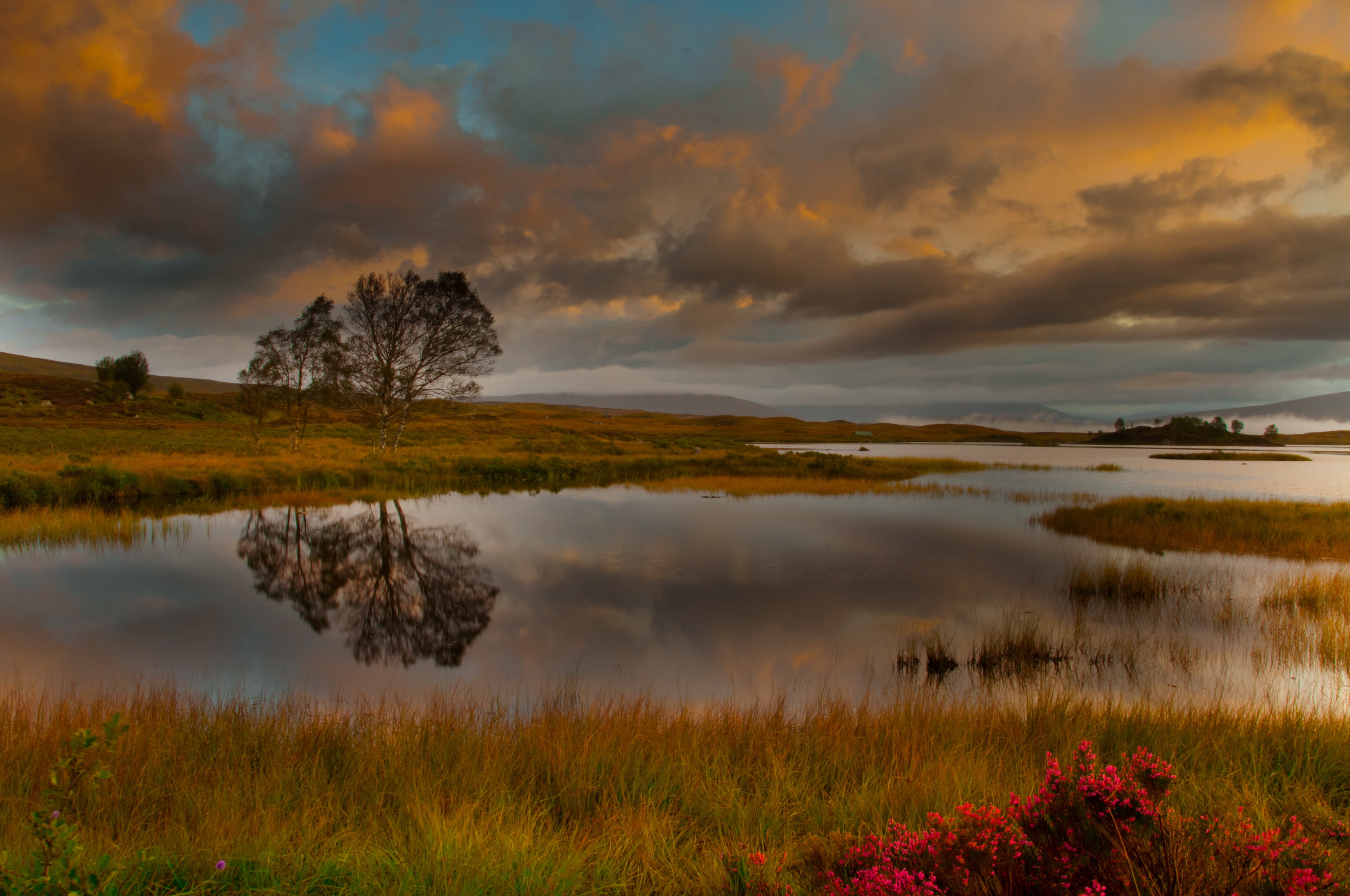 A82, sky, nature, West Highland Way, outdoors, Loch  Etive, 4K, body of water, reflection, water, sunset, Loch Ba, tree, Rannoch Moor, body, beauty In Nature, HD Wallpaper