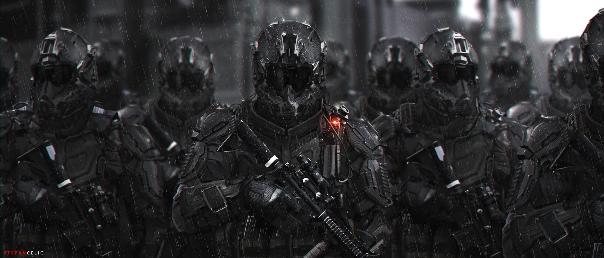 weapon, Elite, soldier, Stefan Celic, science fiction, 1080P, digital art, futuristic, HD Wallpaper