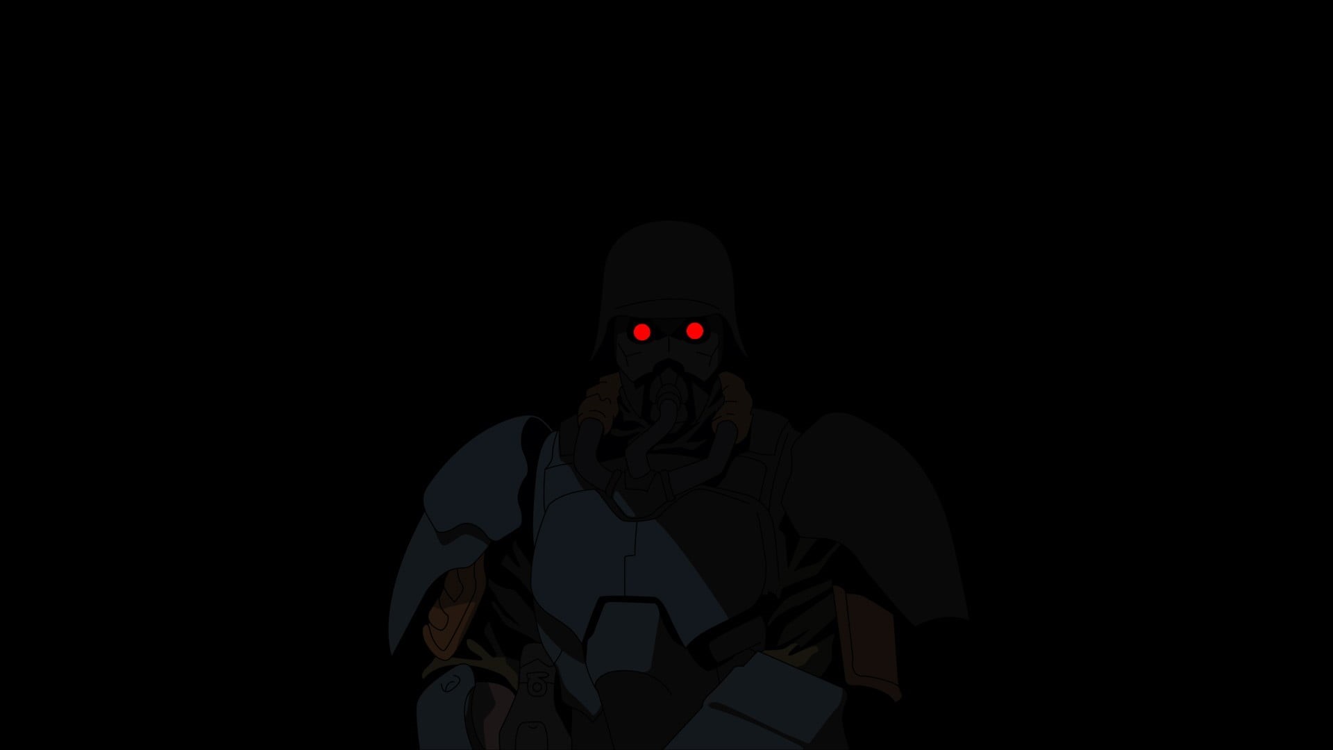 soldier, black background, poster, black, waist up, art and craft, obscured face, male likeness, portrait, creativity, copy space, studio shot, 1080P, HD Wallpaper