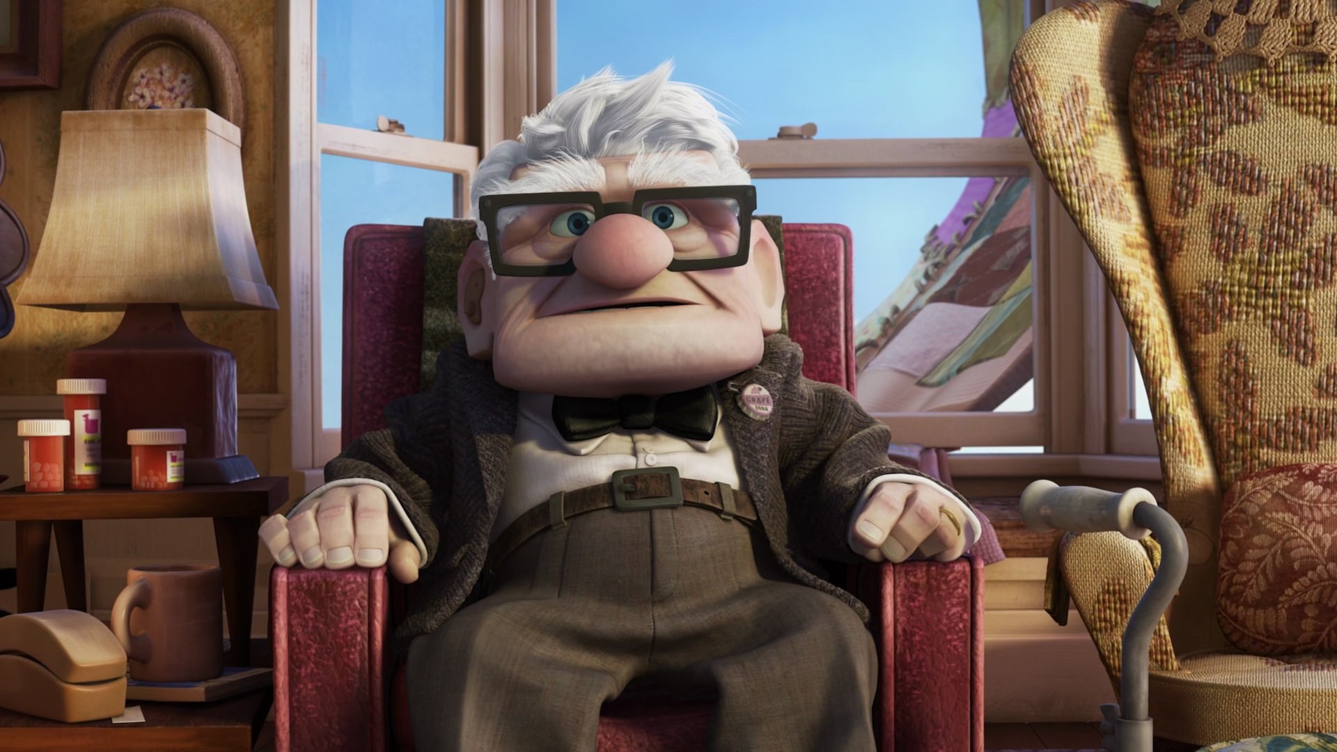 window, human representation, representation, clothing, seat, glasses, indoors, creativity, retail display, female likeness, movies, childhood, animated movies, HD Wallpaper