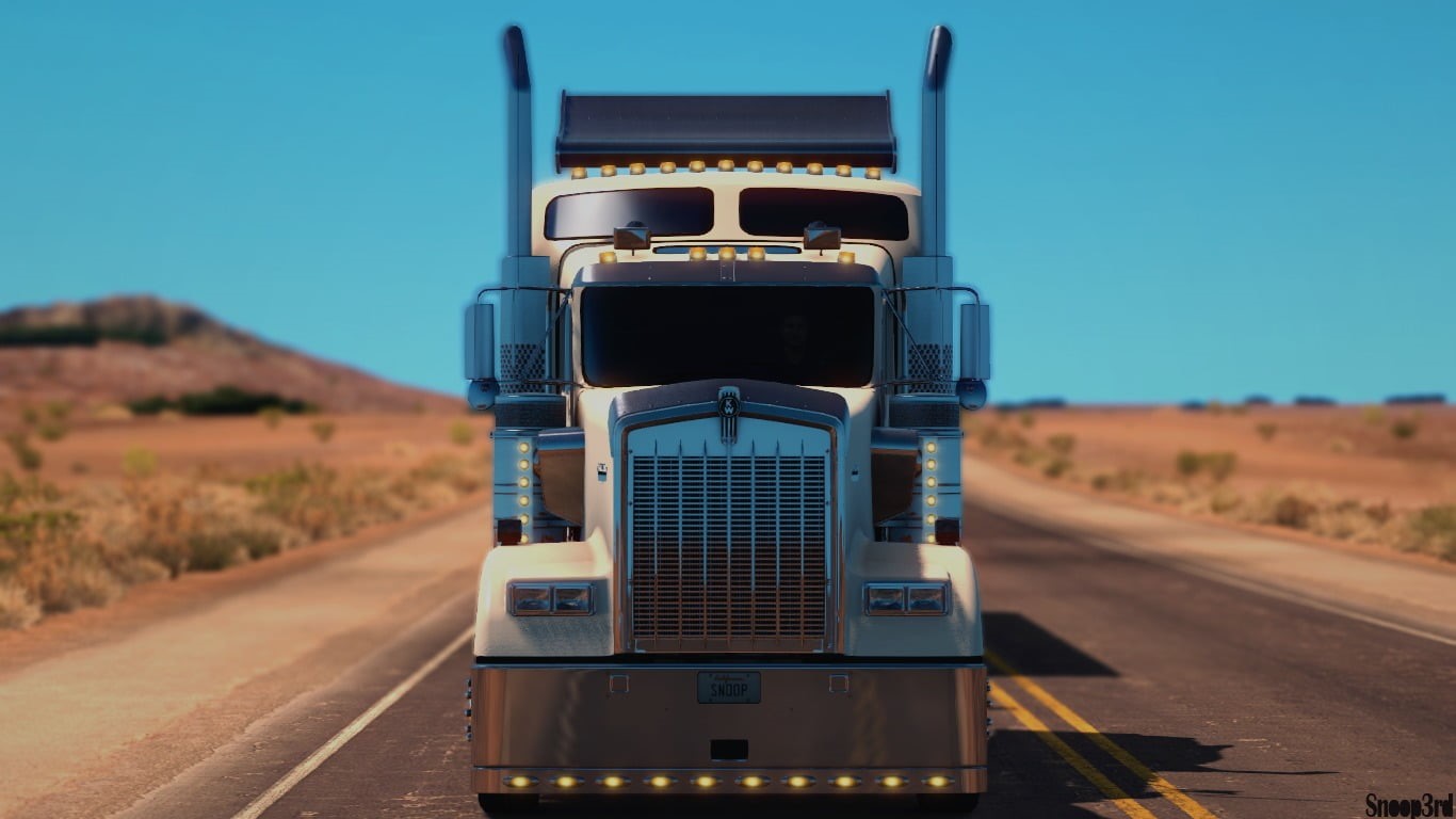 Truck, SCS Software, nature, train, sunlight, mode of transportation, road, electronic, train - vehicle, Arizona, 720P, focus on foreground, no people, HD Wallpaper