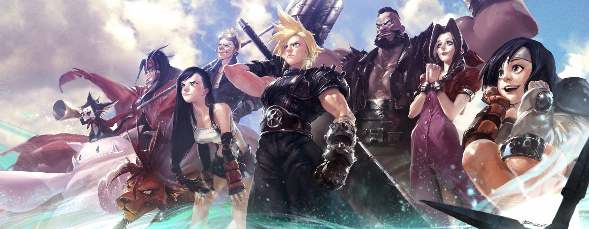 Final Fantasy VII, Cid Highwind, 1080P, Yuffie Kisaragi, Cloud Strife, Red XIII, Final Fantasy, Vincent Valentine, Cait Sith, Barret Wallace, Aerith Gainsborough, HD Wallpaper