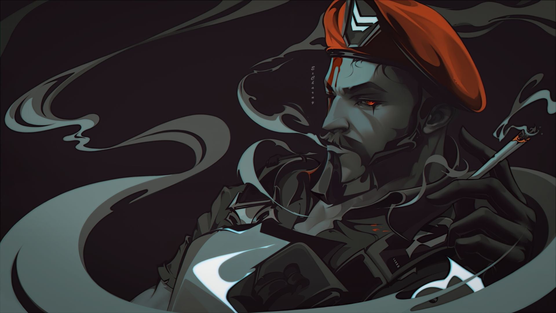 Riot Games, 1080P, digital art, Brimstone (valorant), Valorant, digital, video games, smoke, artwork, HD Wallpaper