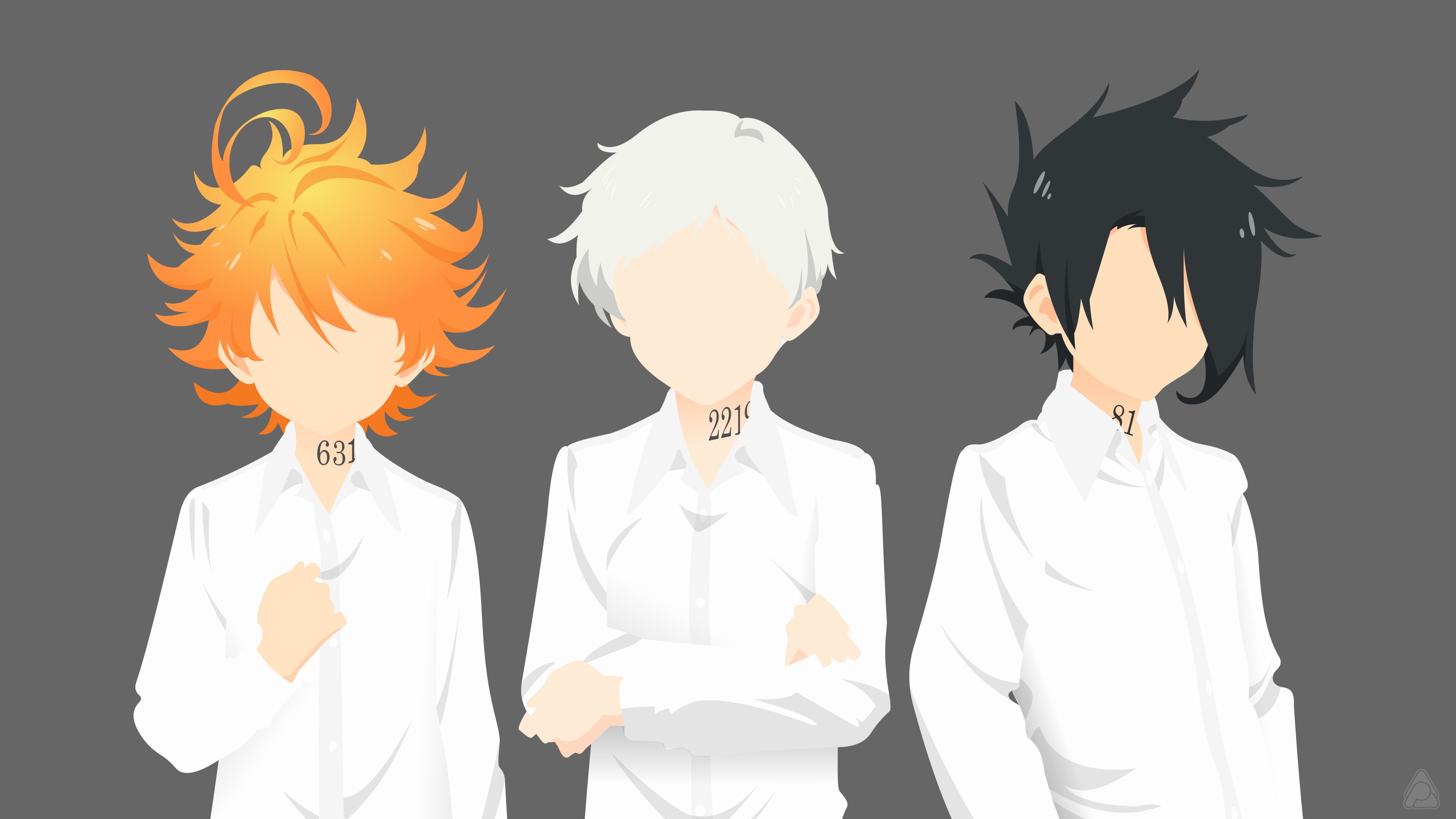 Emma (The Promised Neverland), The promised neverland, Norman (The Promised Neverland), Ray (The Promised Neverland), 4K, HD Wallpaper