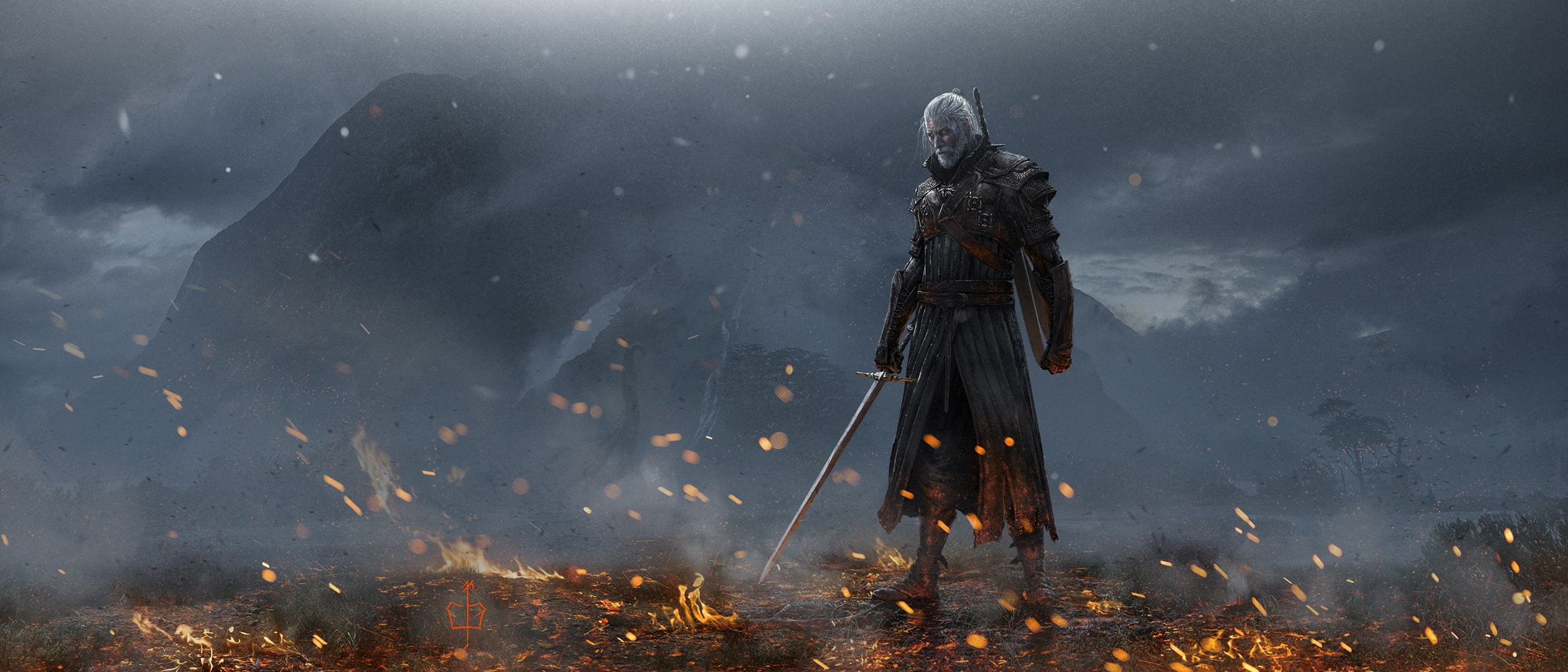 henry cavill, geralt of rivia, artist, 1080P, artwork, hd, tv shows, digital art, deviantart, netflix, HD Wallpaper