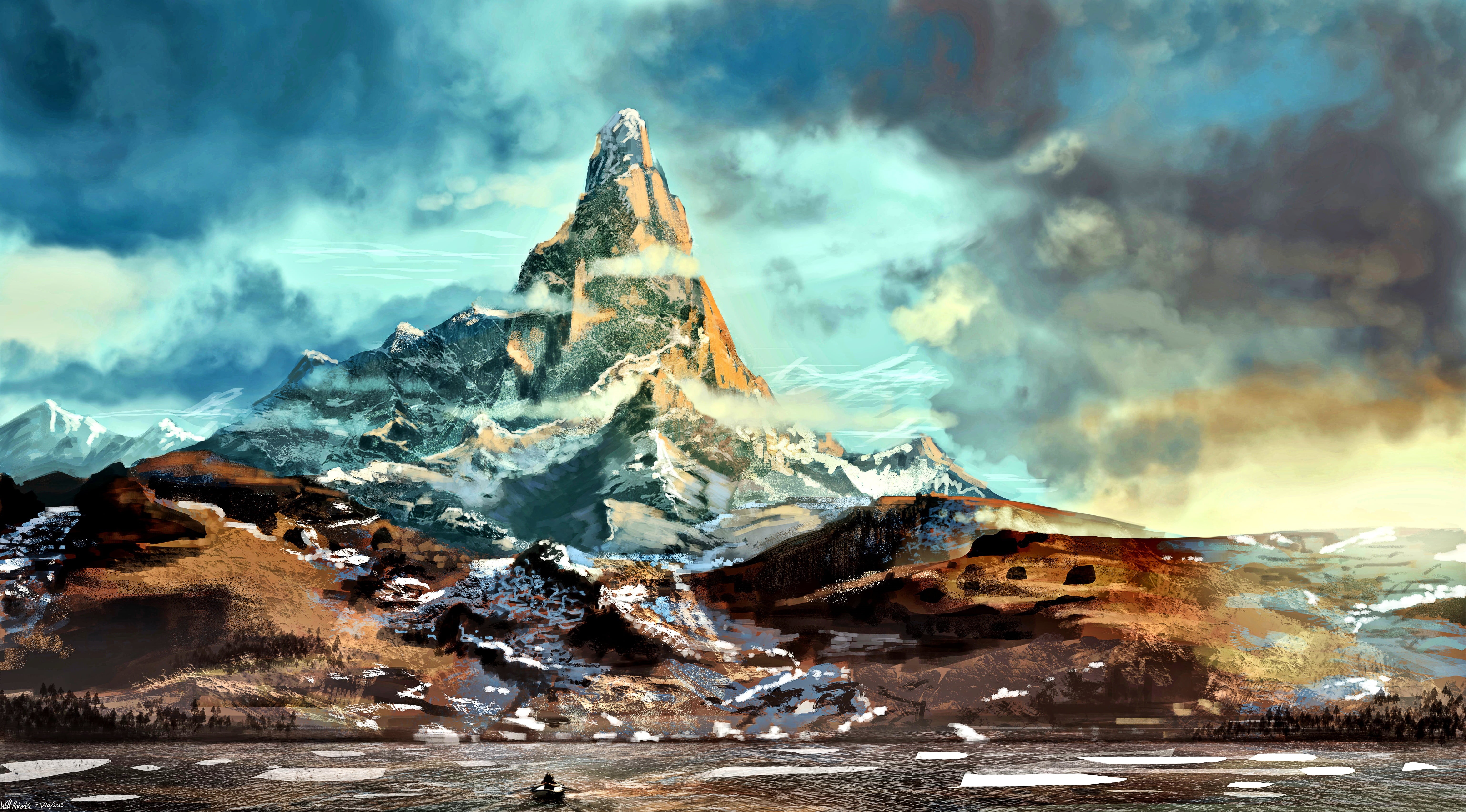 art, The Hobbit, Erebor, Lonely Mountain, Middle earth, 5K, HD Wallpaper