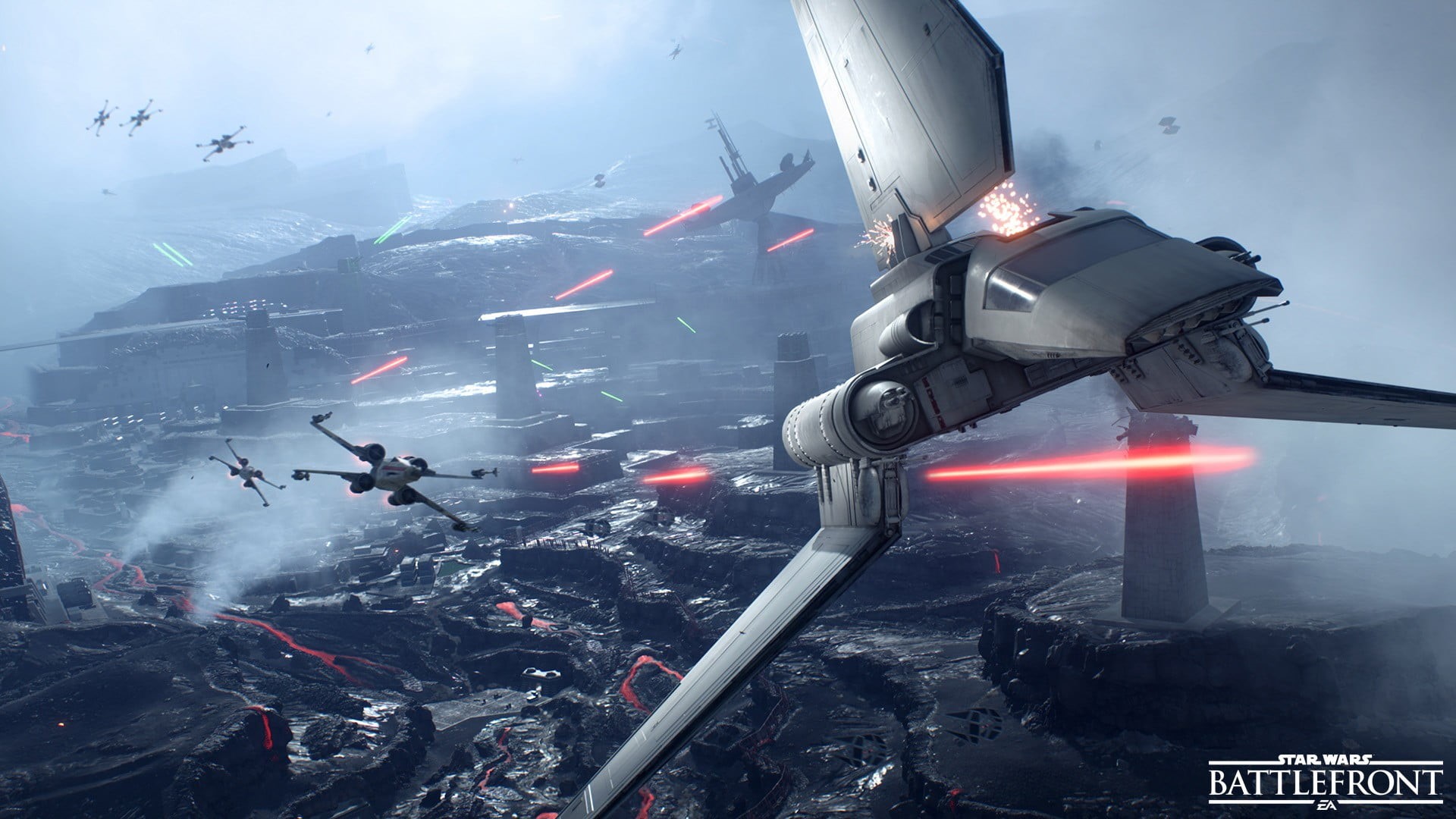 Star Wars: Battlefront, air vehicle, activity, outdoors, battlefront, built structure, nature, mode of transportation, video games, Star Wars, HD Wallpaper