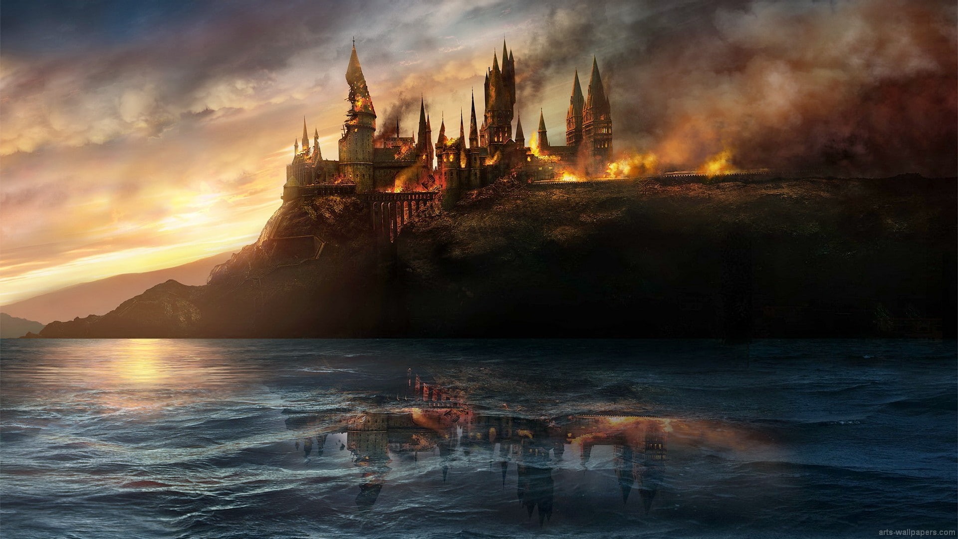 1080P, Hogwarts, Harry Potter, Battle At Hogwarts, HD Wallpaper