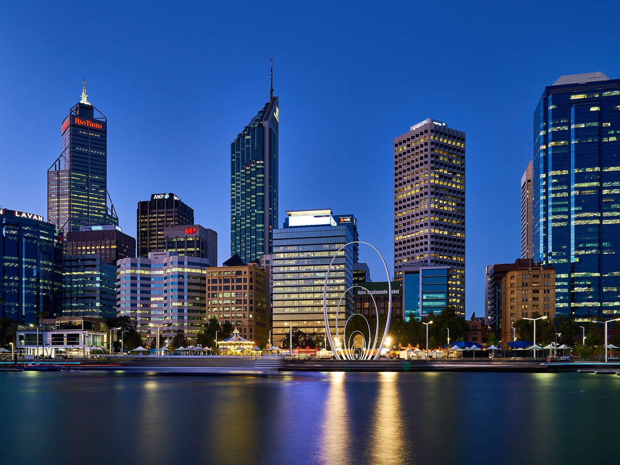 perth, body, high, night, office Building, building Exterior, photography, building, rise, uSA, river, body of water, Perth  Australia, water, famous Place, HD Wallpaper