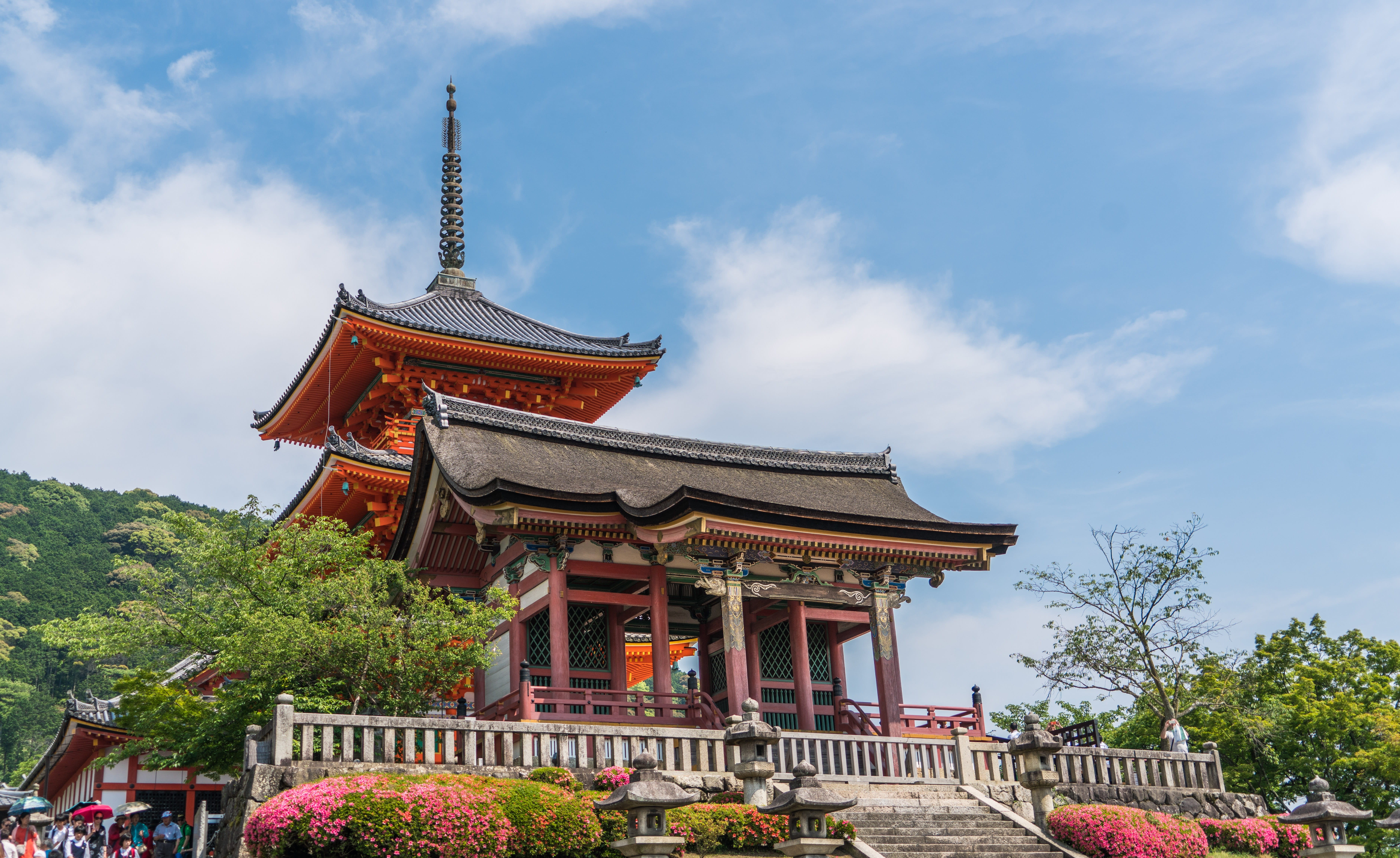 culture, travel destinations, historic, 5K, cloud - sky, attraction, building, outdoors, sky, landscape, built structure, Japan, scenic, japan, low angle view, HD Wallpaper