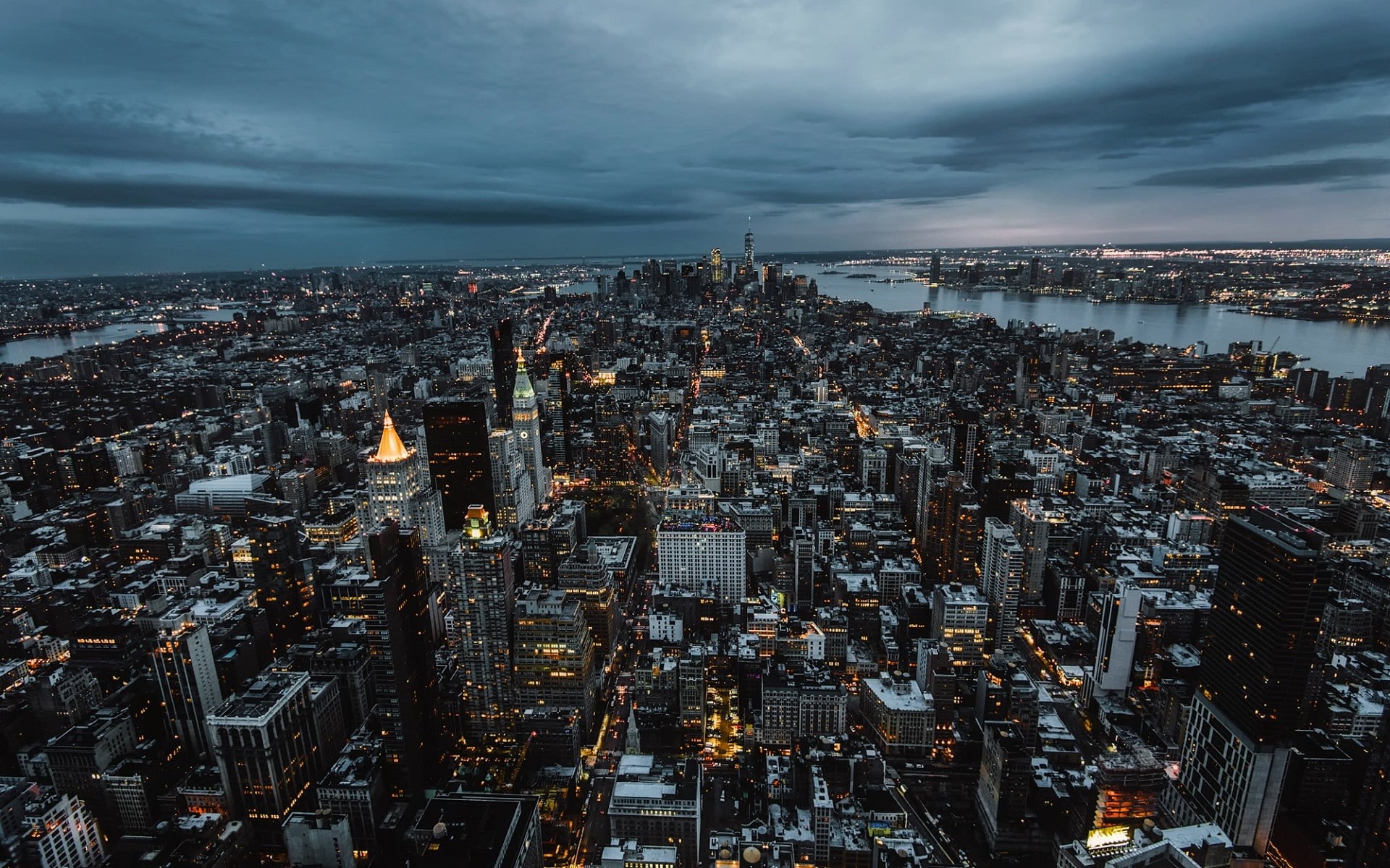 cityscape, sky, crowded, building exterior, architecture, USA, modern, built structure, nature, aerial, financial district, city lights, skyscraper, New York City, HD Wallpaper