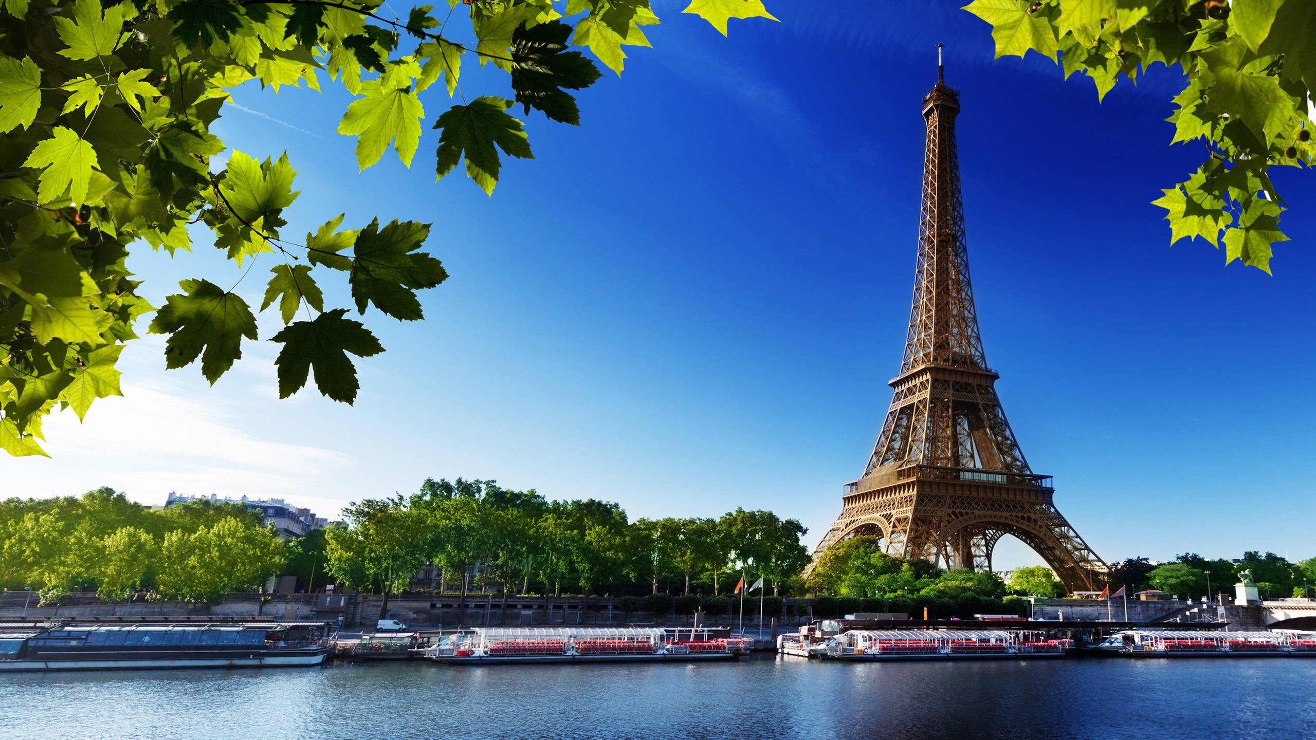 transportation, waterfront, no people, plant, built structure, Eiffel Tower, nautical vessel, tourism, Paris, tree, mode of transportation, sky, eiffel, HD Wallpaper