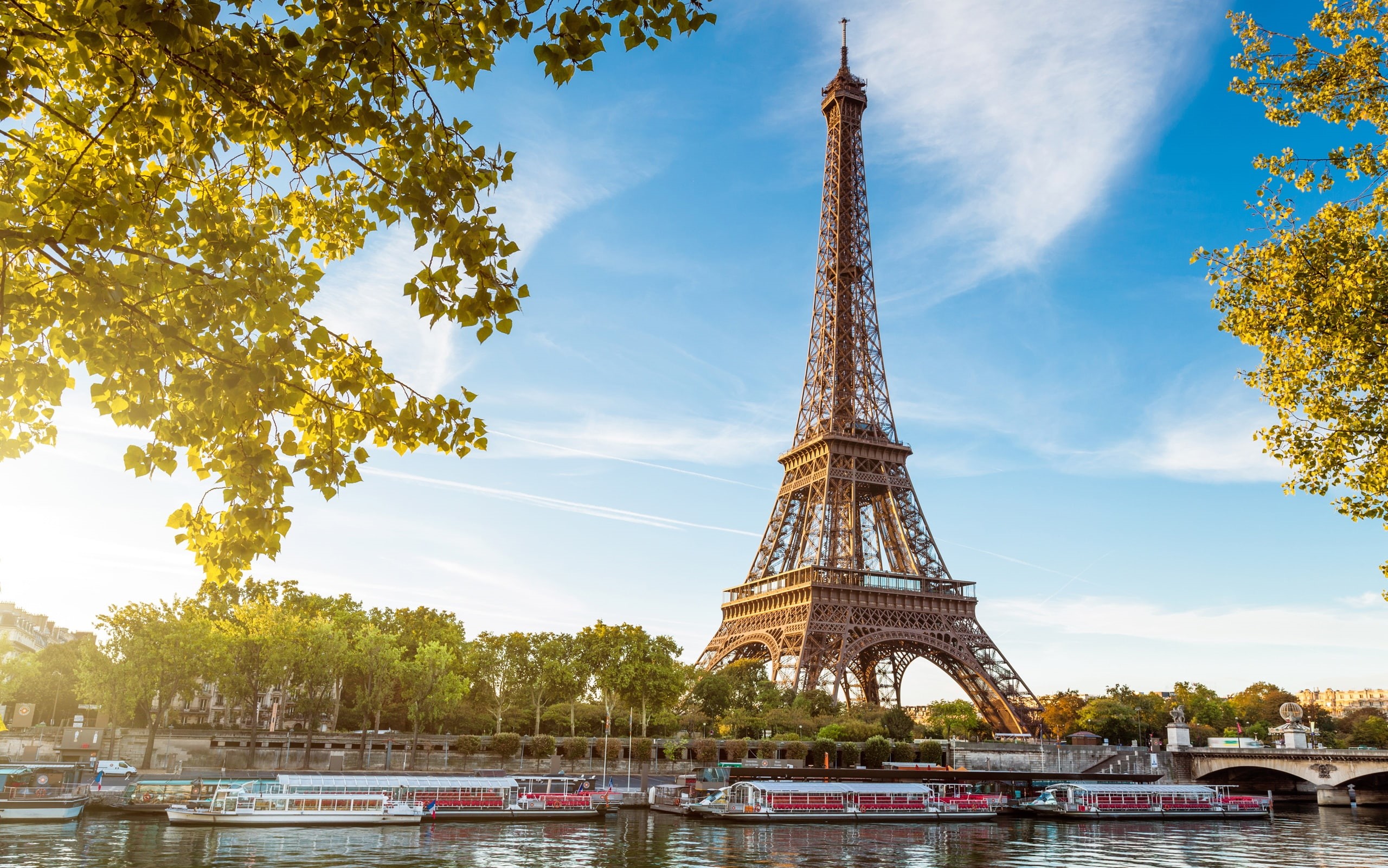 seine, Sky, Boats, Eiffel, 2K, Paris, Blue, Tower, River, France, HD Wallpaper