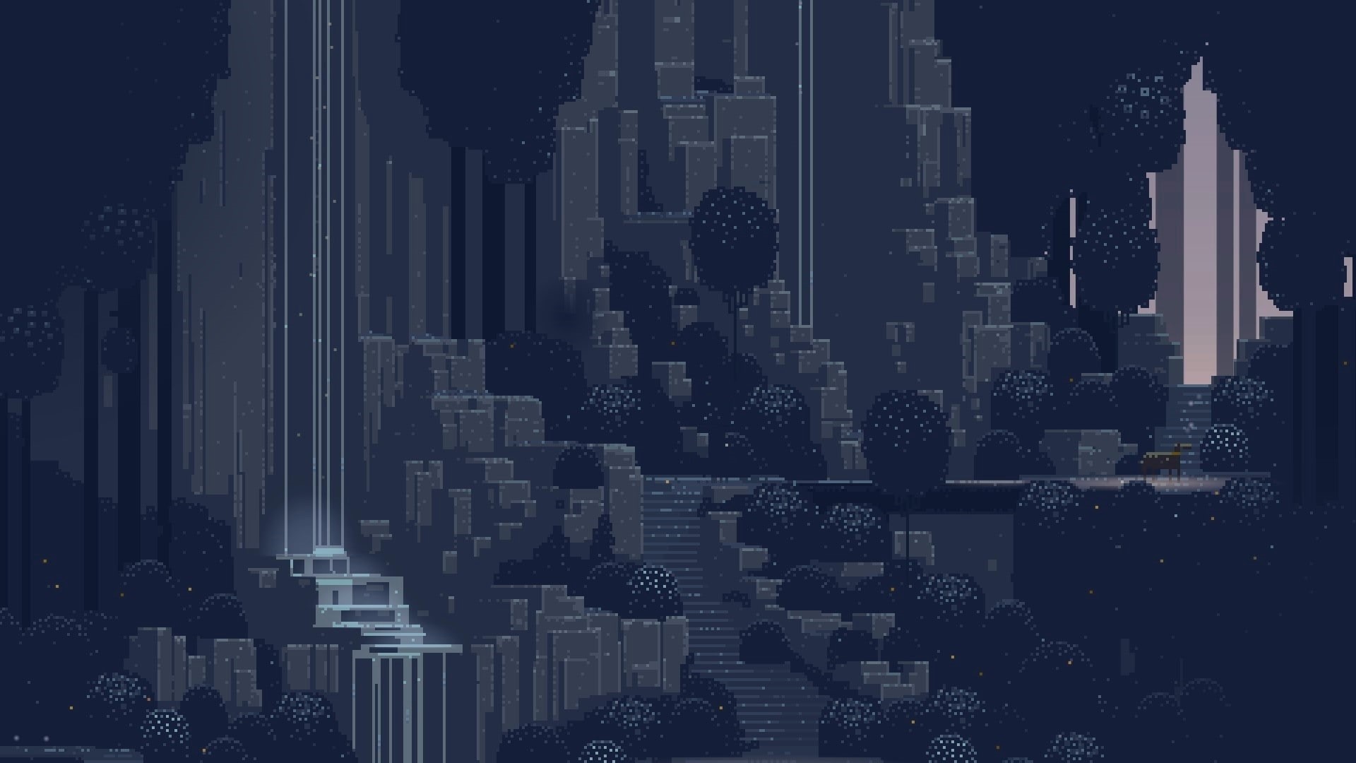pixel art, Superbrothers: Sword and Sorcery EP, 1080P, waterfall, HD Wallpaper