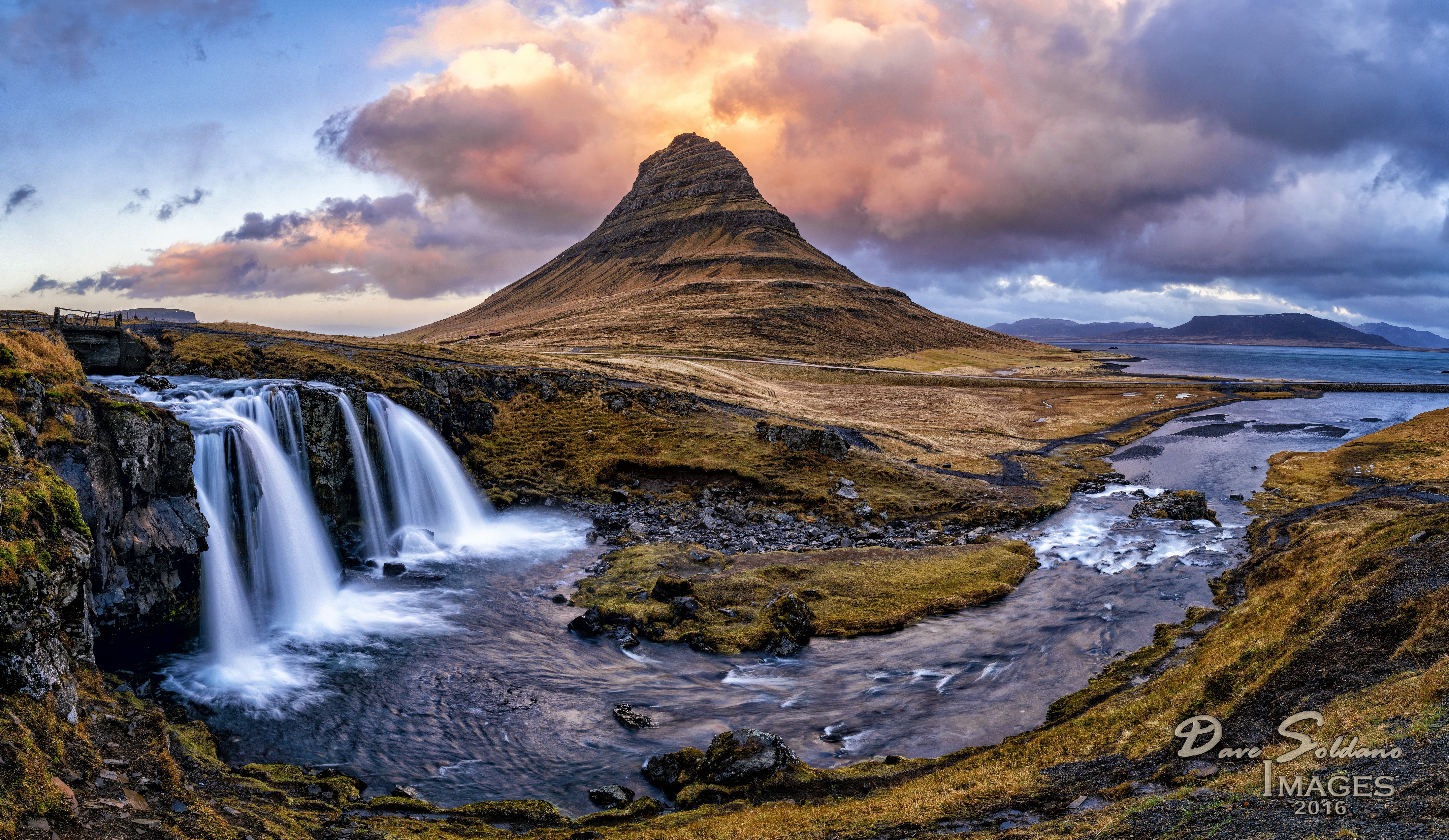 photo, color, body, travel, nature, river, stream, Iceland, scenics, water, outdoors, sunset  panorama, brown, waterfall, landscape, 5K, rapids, wanderlust, HD Wallpaper