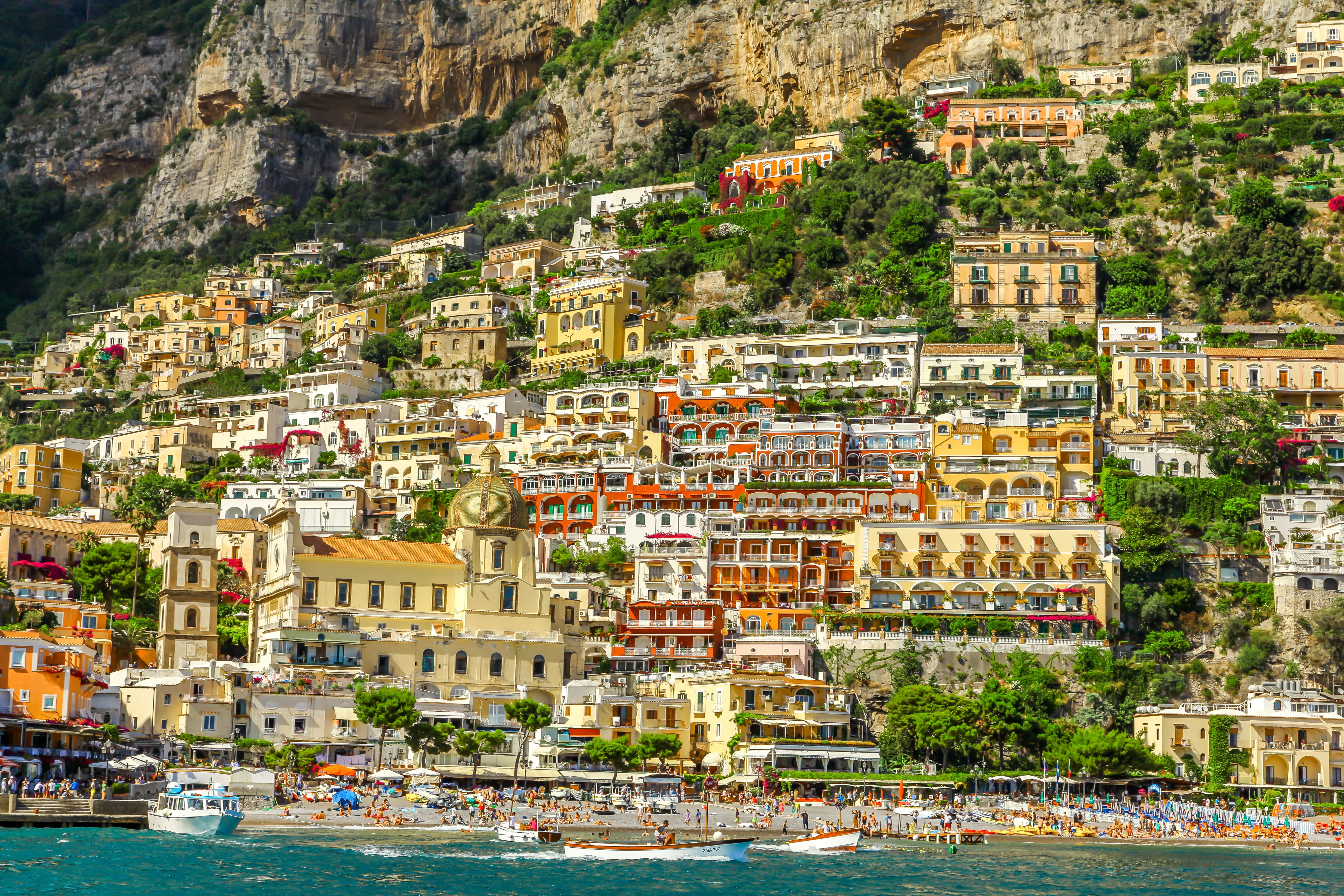 crowd, scenics, harbor, landscape, aerial, town, land, village, houses, city, nautical vessel, person, cityscape, mediterranean Sea, hill, coastline, cliff, HD Wallpaper