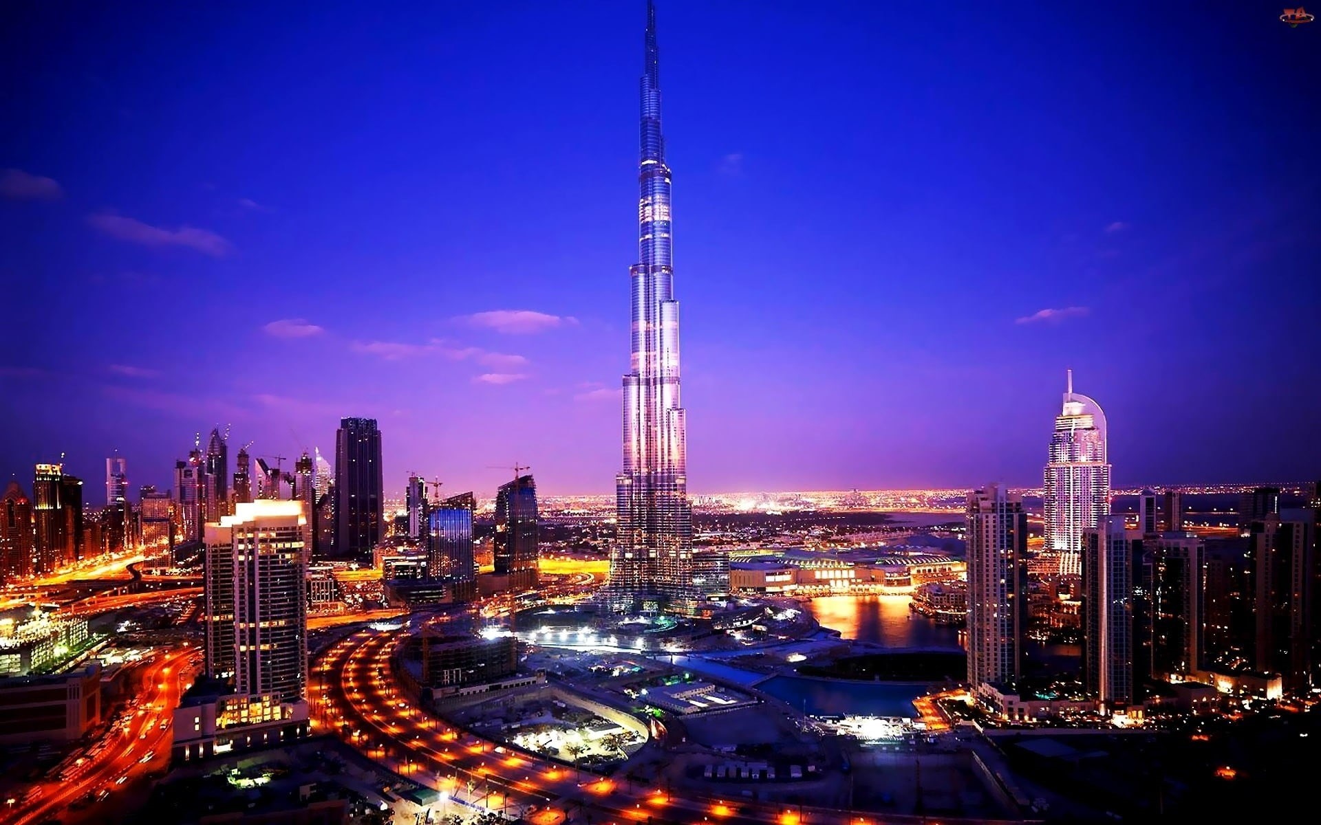 high angle view, architecture, Burj Khalifa, tower, United Arab Emirates, spire, building, 1080P, no people, tall - high, landscape, transportation, travel destinations, HD Wallpaper