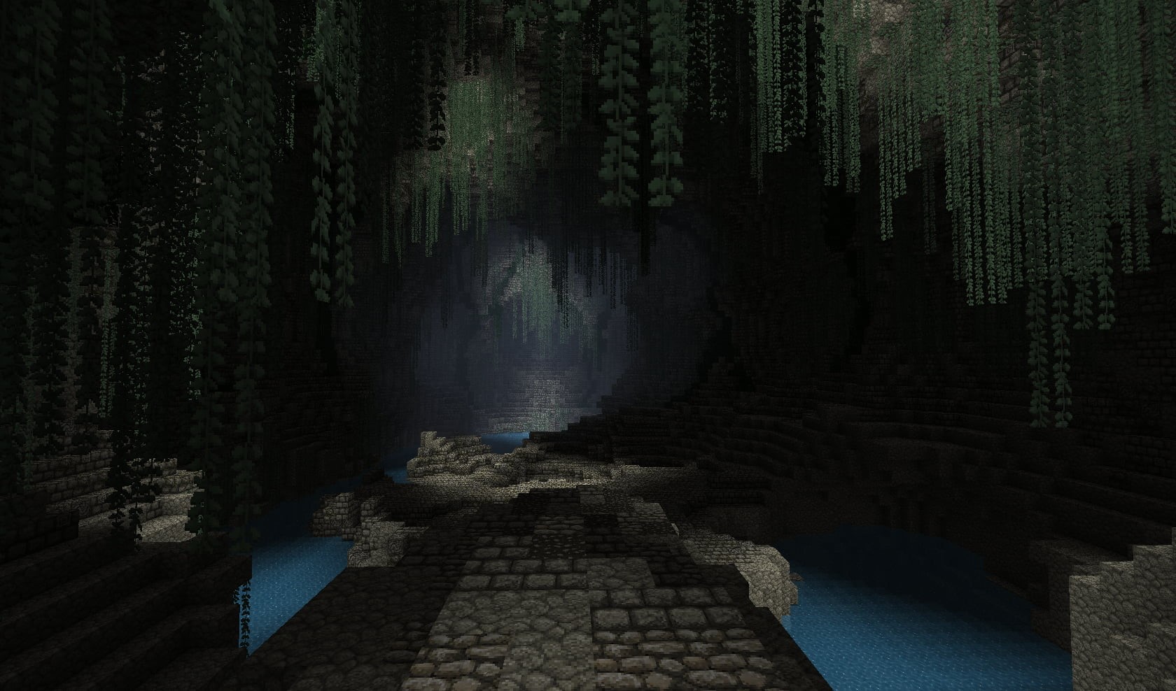 cave, tranquility, screen shot, forest, gameplay, water, Minecraft, the way forward, plant, travel destinations, architecture, outdoors, no people, built structure, HD Wallpaper
