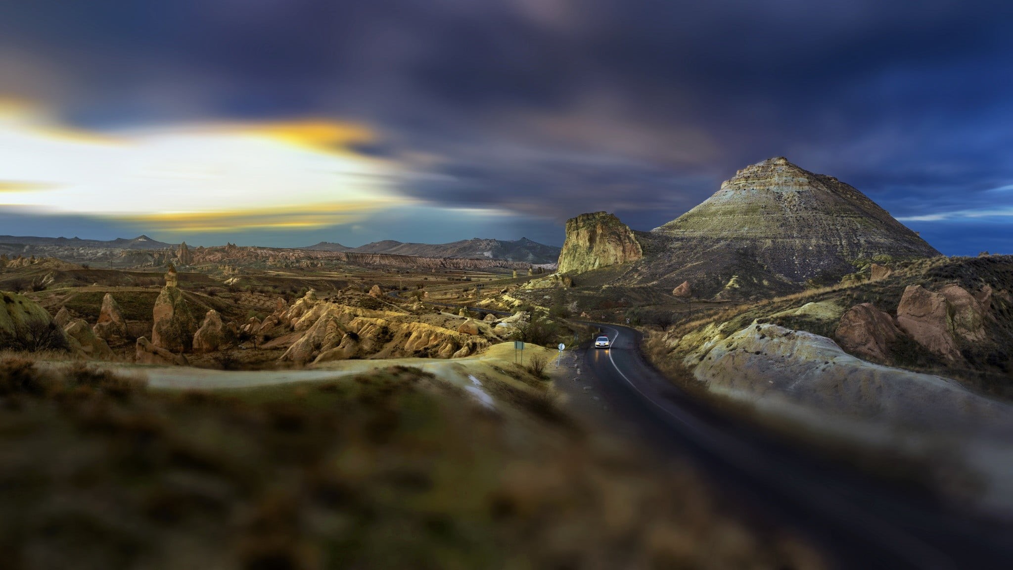 scenics, mountain Range, hill, mountain, travel Destinations, cloud - Sky, mountain Peak, hiking, adventure, rock, environment, summer, tilt shift, sky, HD Wallpaper