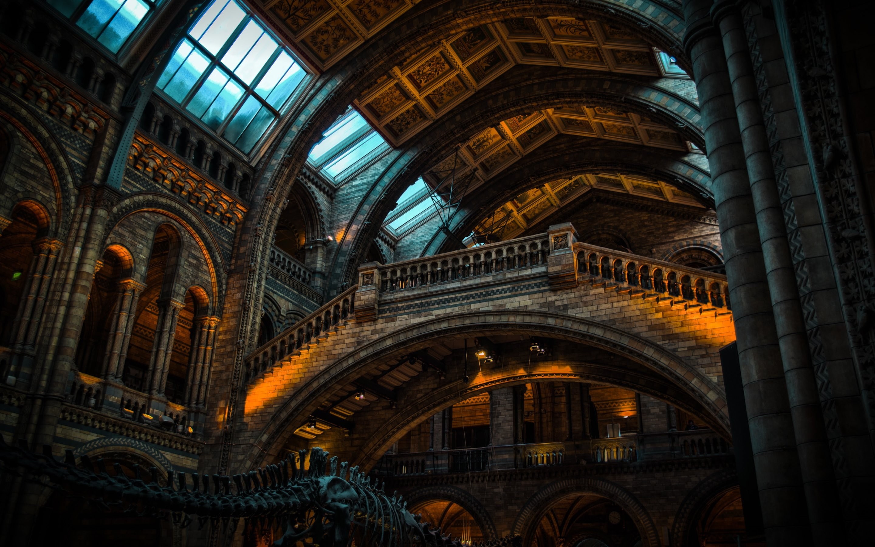 arch, Natural History Museum, built structure, religion, illuminated, 2K, gothic style, low angle view, place of worship, the past, architecture and art, HD Wallpaper
