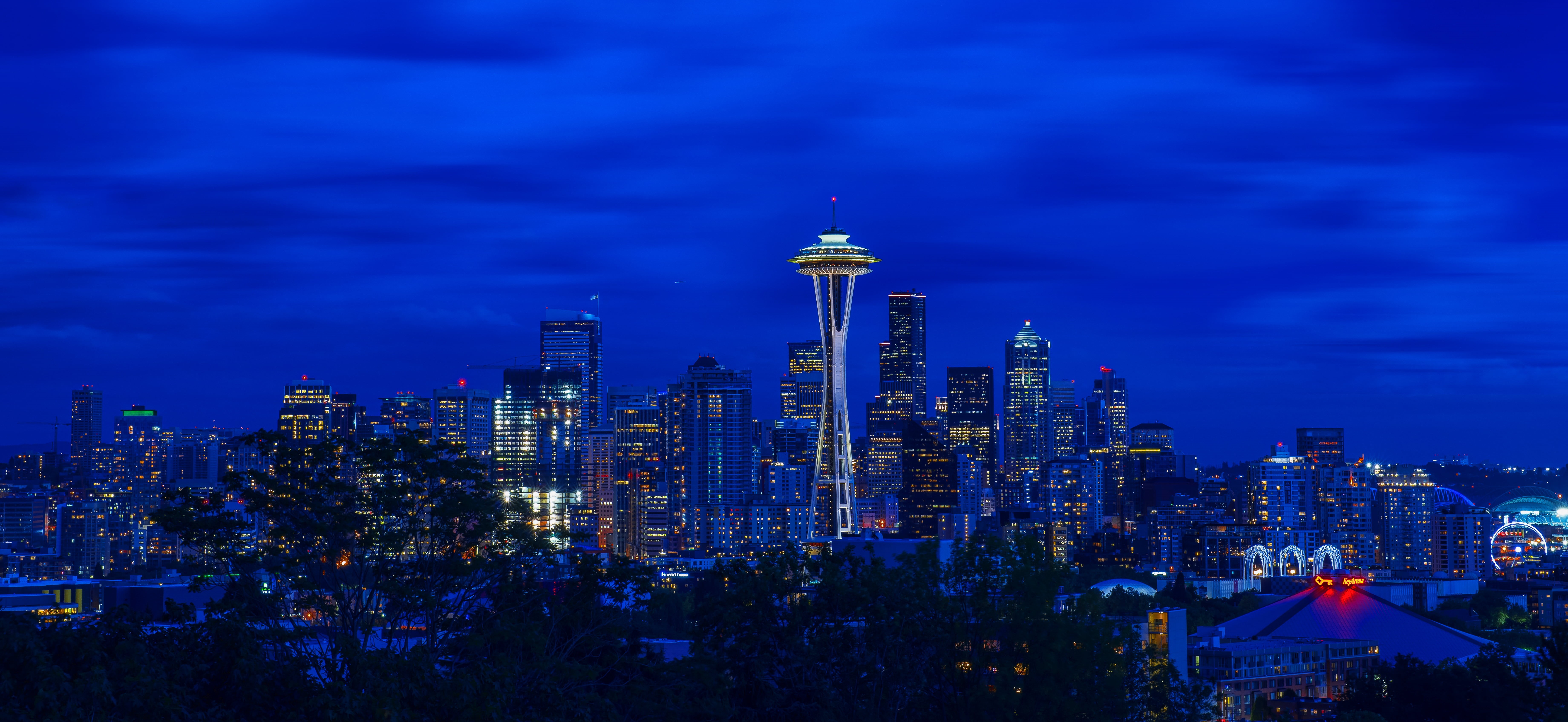 Cityscape, famous Place, Skyline, Columbia Tower, City Lights, Urban Jungle, Condominiums, Seattle, Queen Anne  Seattle, Nikon D800, needle, Building, Washington Mutual Tower, HD Wallpaper