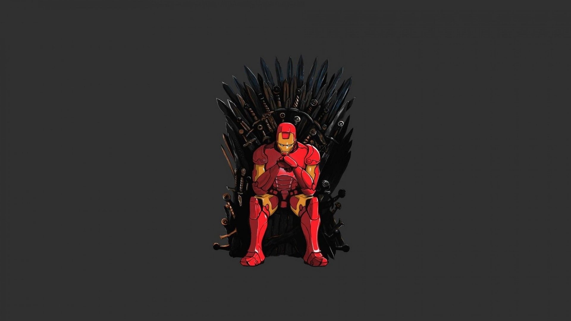 young adult, copy space, full length, men, headdress, looking at camera, Iron Man, young men, one person, 1080P, black background, front view, HD Wallpaper
