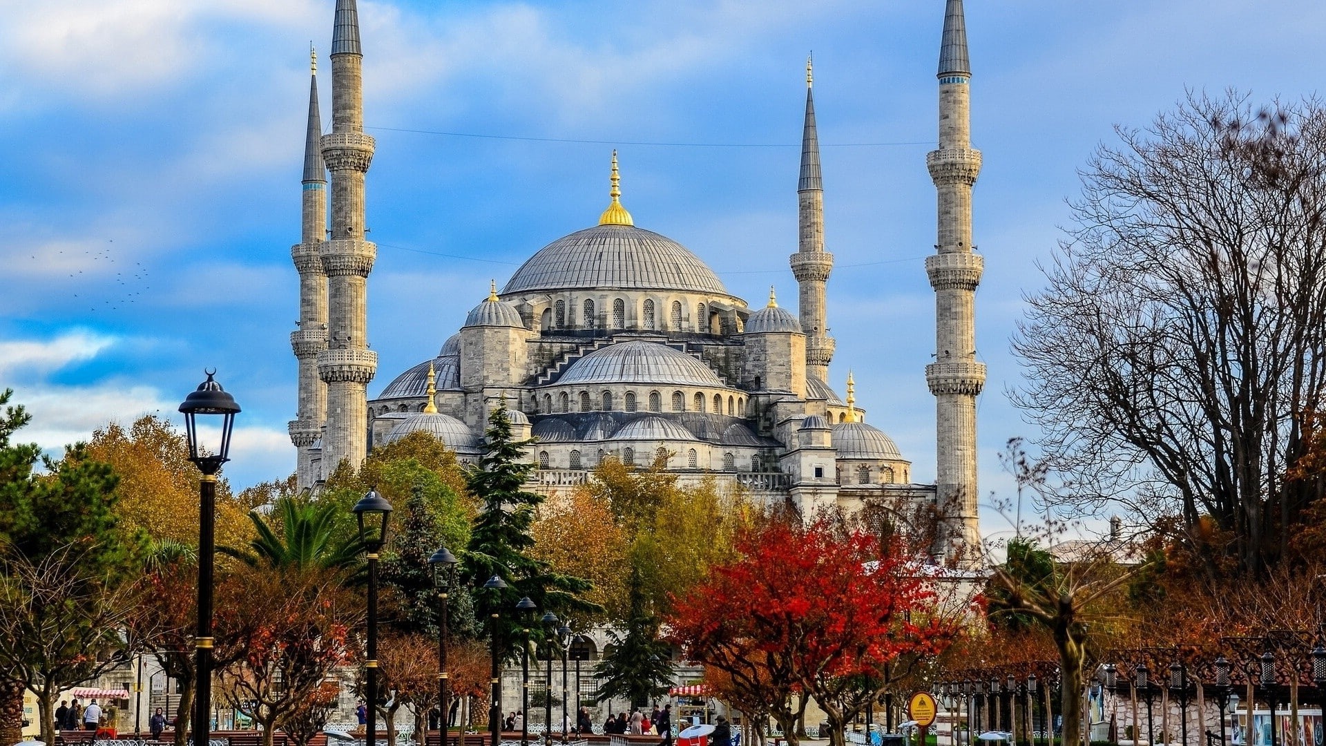 spirituality, Islamic architecture, sky, day, trees, no people, tourism, Blue Mosque, Sultan Ahmed Mosque, religion, travel destinations, place of worship, HD Wallpaper
