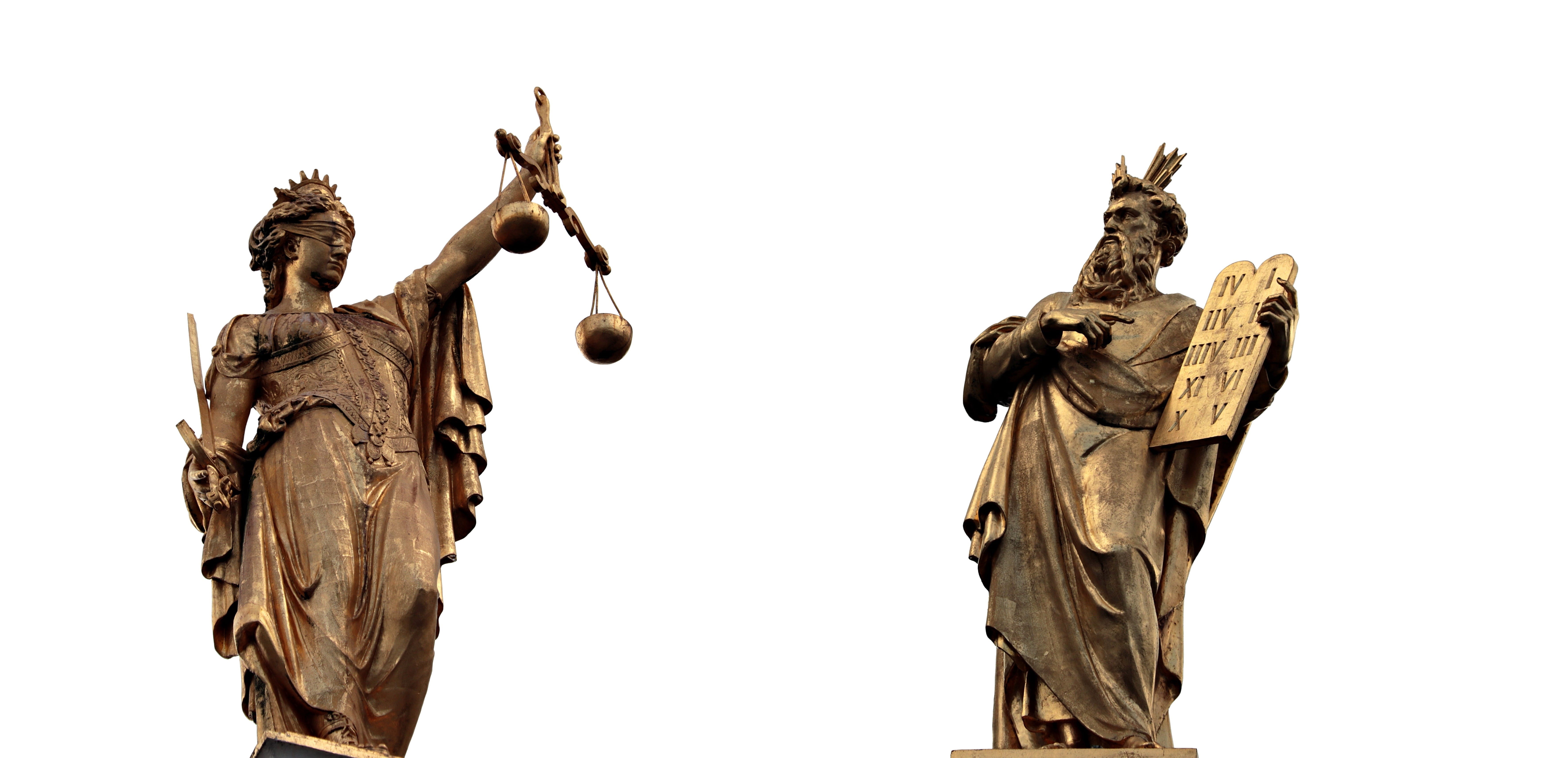 greek, figure, bronze sculpture, justitia, christian, ten commandments, church, male likeness, woman, sword, man, studio shot, bronze statue, bronze, moses, HD Wallpaper
