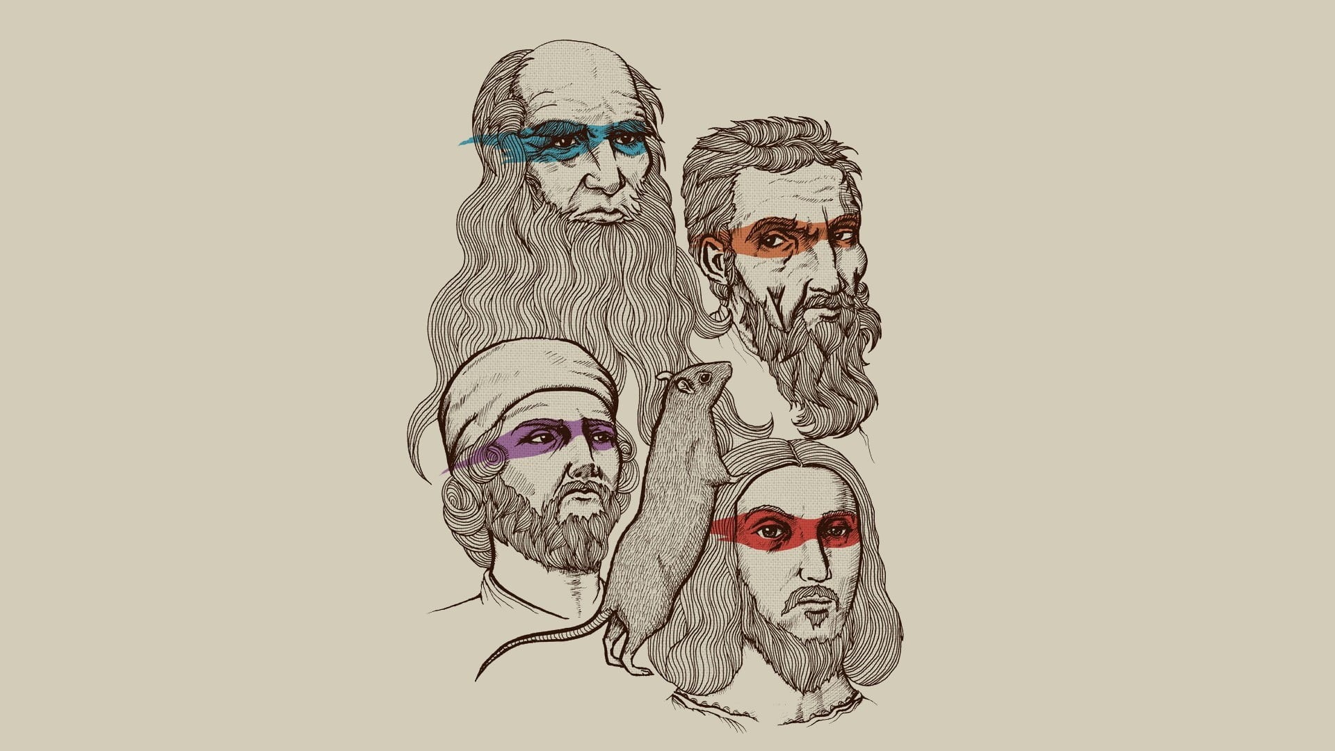 Teenage Mutant Ninja Turtles, craft, copy space, creativity, 1080P, Michelangelo, men, indoors, art and craft, cut out, sadness, drawing - art product, HD Wallpaper