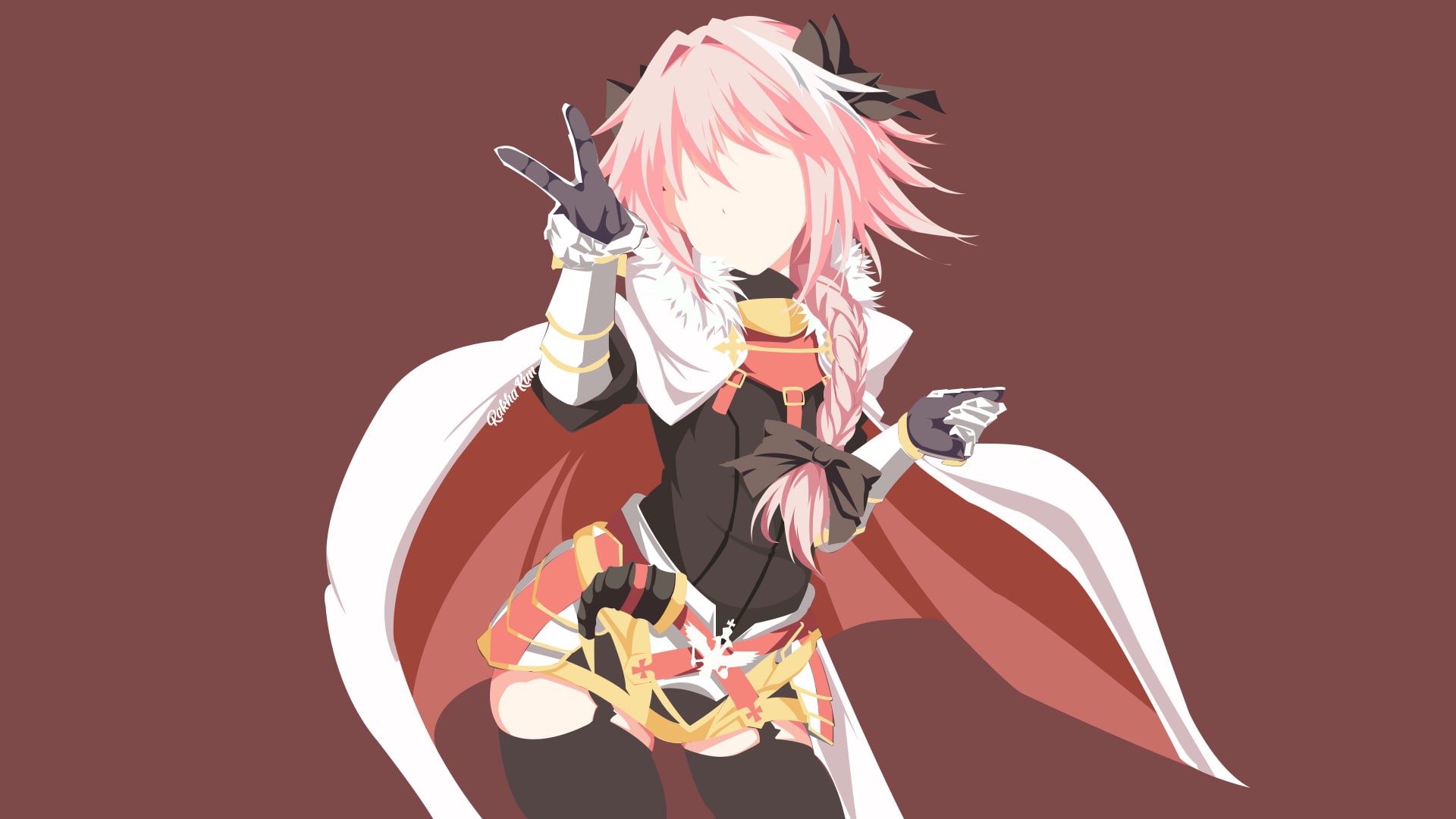 colored background, Fate Series, studio shot, sweet, copy space, Astolfo (Fate/Grand Order), one person, 1080P, red, representation, unrecognizable person, HD Wallpaper