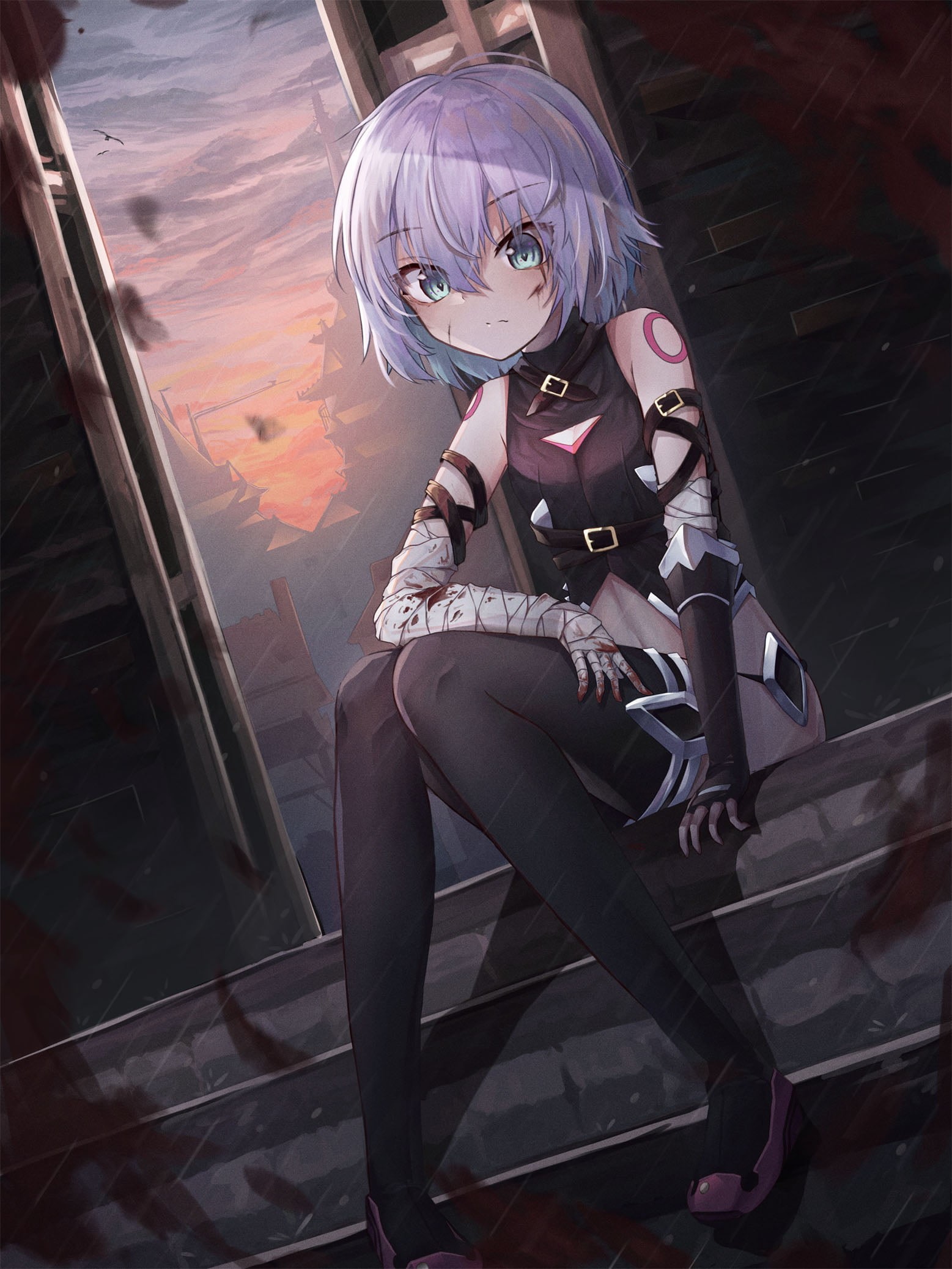 full length, obscured face, female, one person, Fate Series, clothing, anime girls, halloween, grey hair, 1080P, character, leisure activity, loli, looking at camera, Phone HD Wallpaper