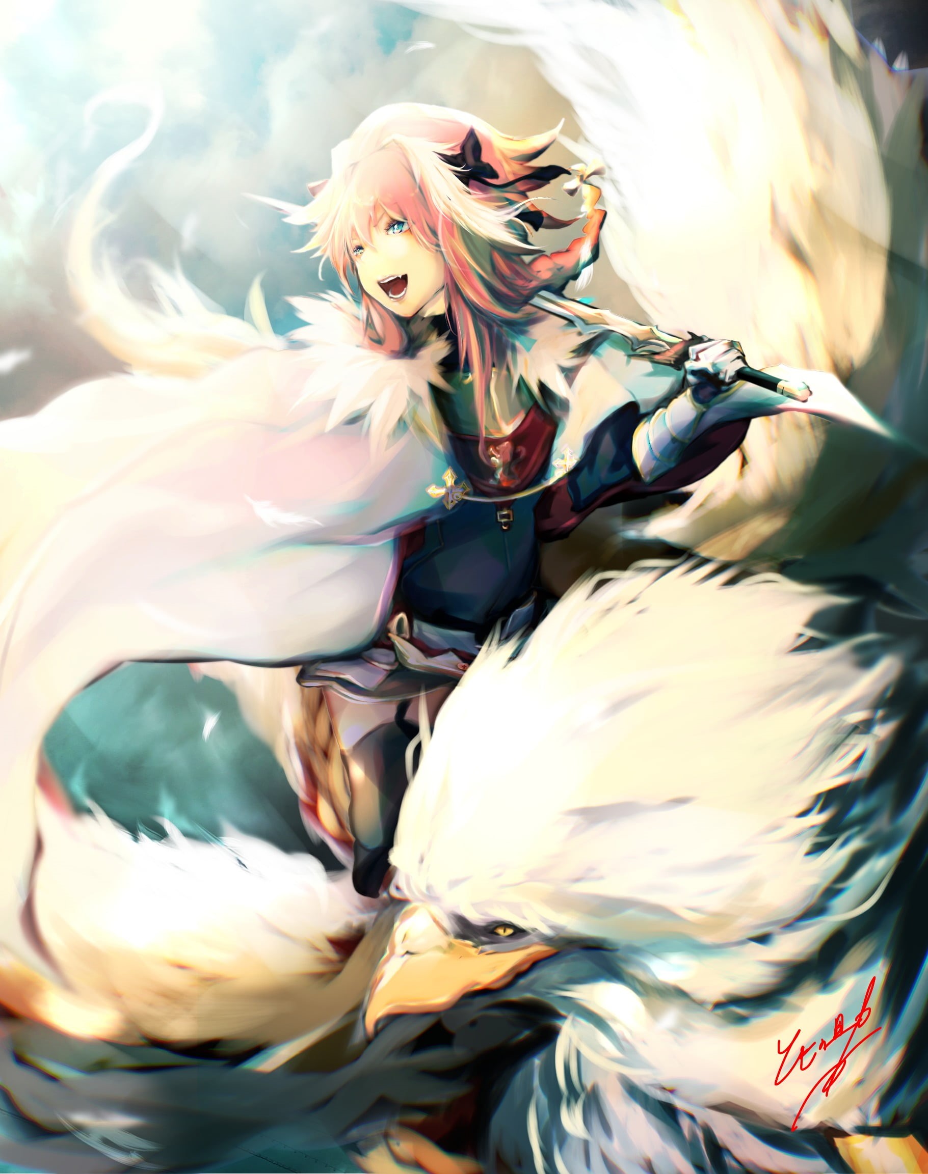 one person, art and craft, lifestyles, day, indoors, Fate/Apocrypha , blond hair, nature, anime, hairstyle, multi colored, creativity, Astolfo (Fate/Apocrypha), Phone HD Wallpaper