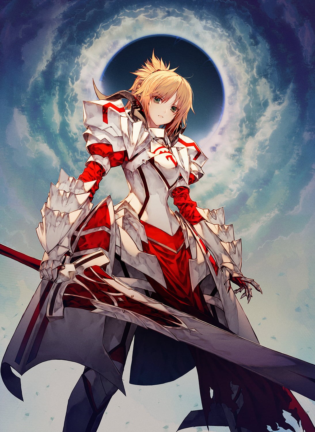 Fate Series, low angle view, outdoors, 720P, mode of transportation, Fate/Apocrypha , belief, cloud - sky,  Mordred (Fate/Apocrypha), anime girls, Phone HD Wallpaper