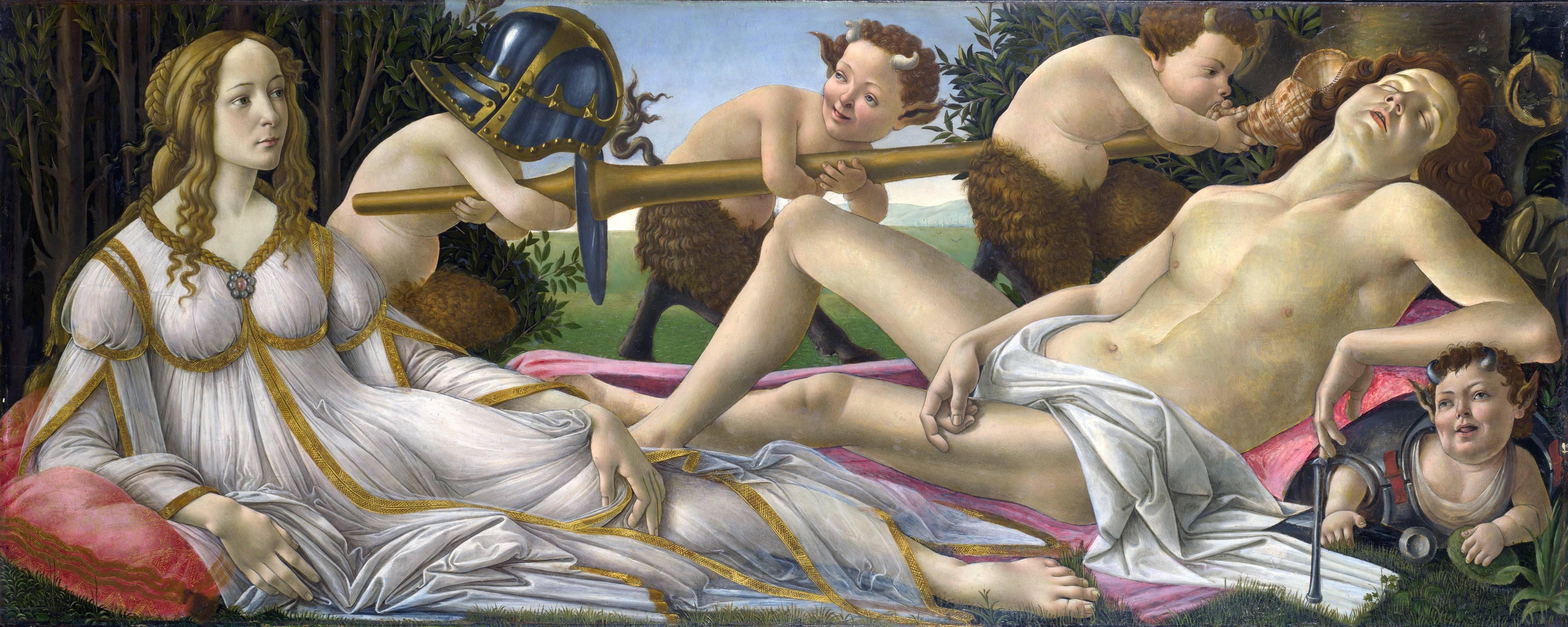 picture, Venus and Mars, mythology, 4K, Sandro Botticelli, HD Wallpaper
