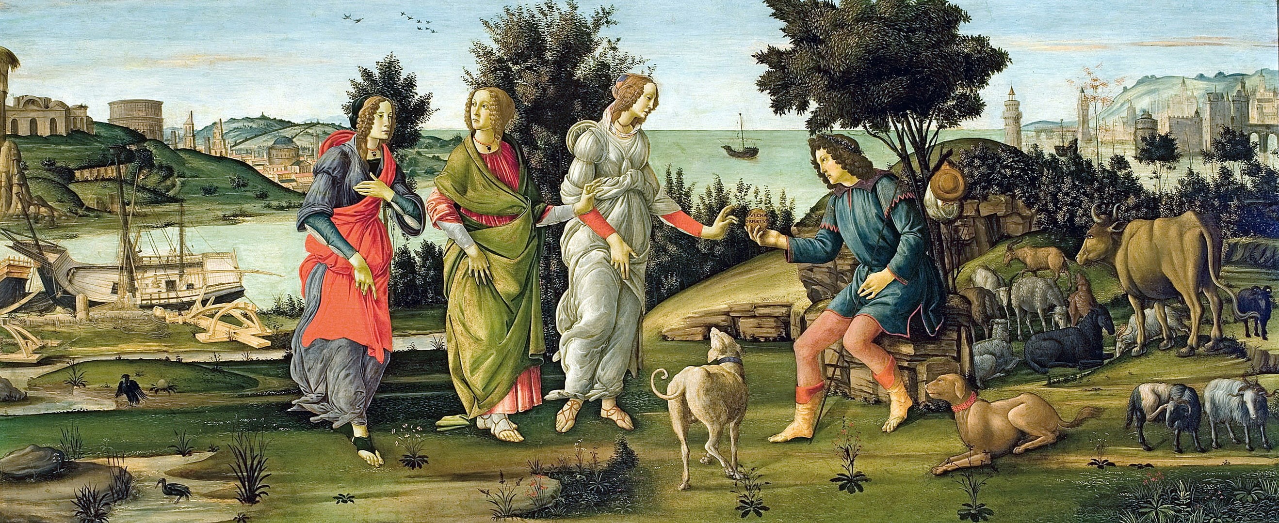 mythology, Sandro Botticelli, The Judgment Of Paris, picture, 2K, HD Wallpaper