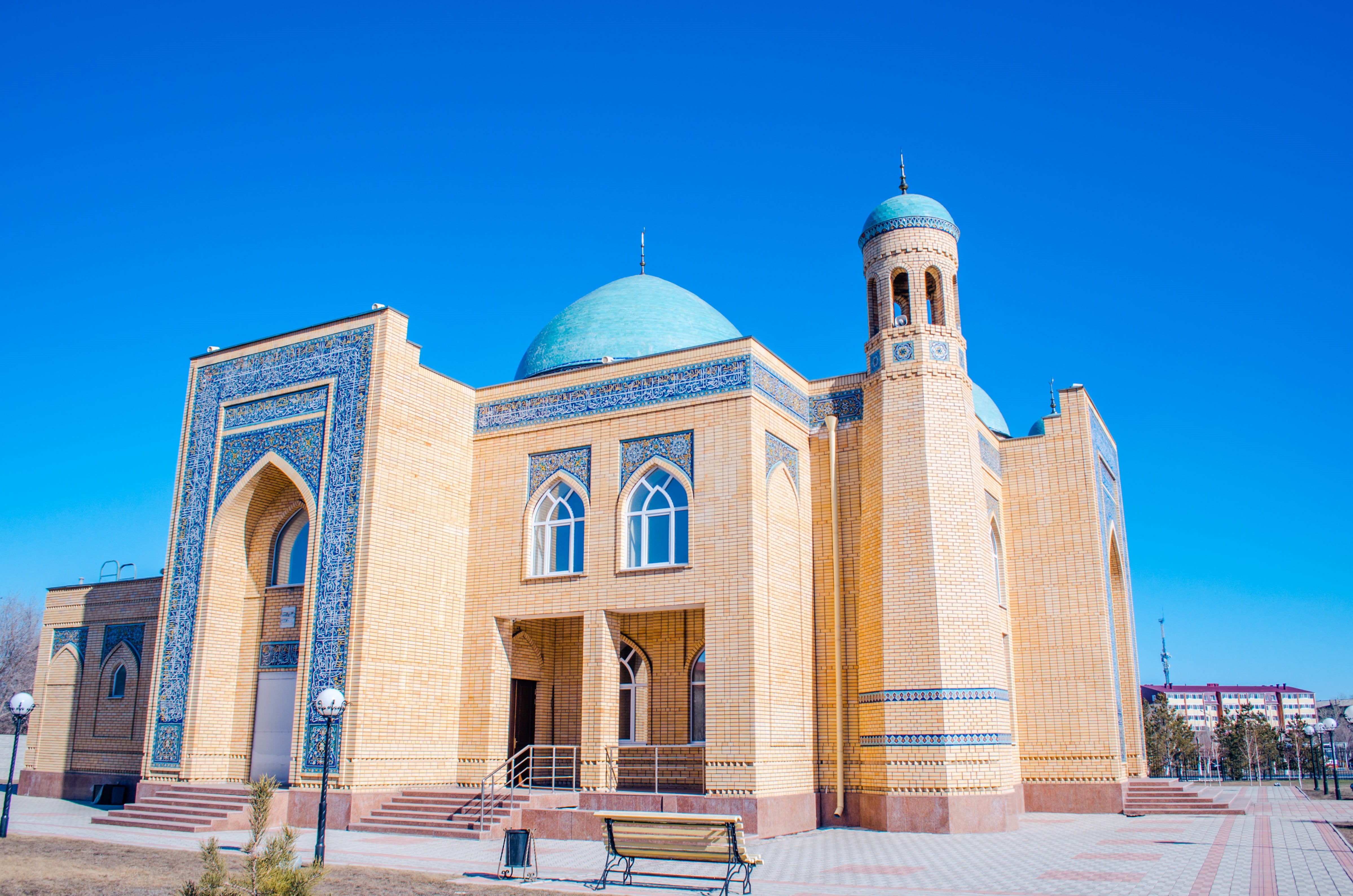 architecture, building, famous Place, uzbekistan, orthodox building, spirituality, no people, city, concrete, daytime, nature, beige, travel, religion, HD Wallpaper
