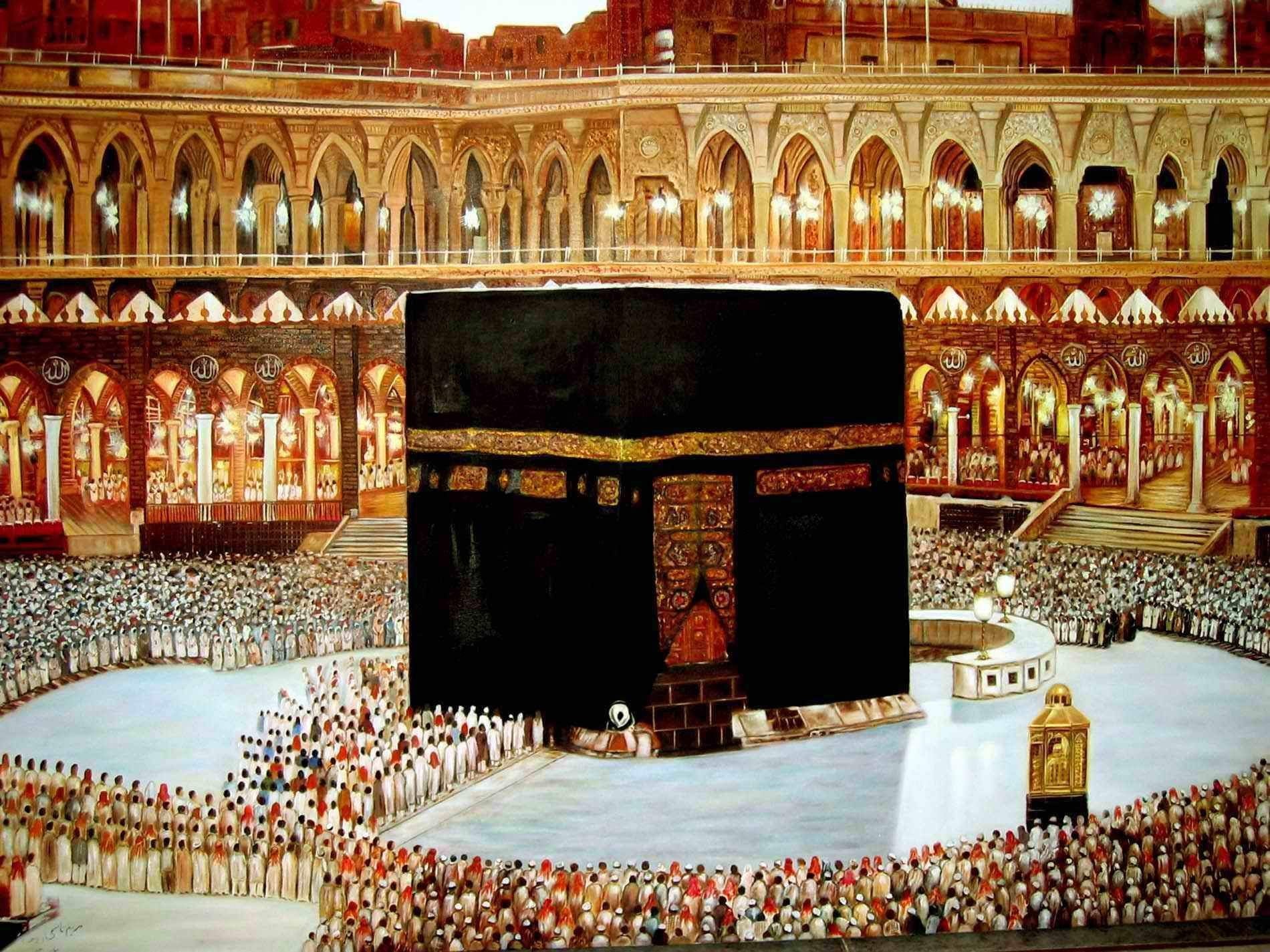 religion, sharif, Religious, building, architecture, belief, mecca, 720P, the past, mosque, black, muslim, leisure activity, group of people, lifestyles, HD Wallpaper
