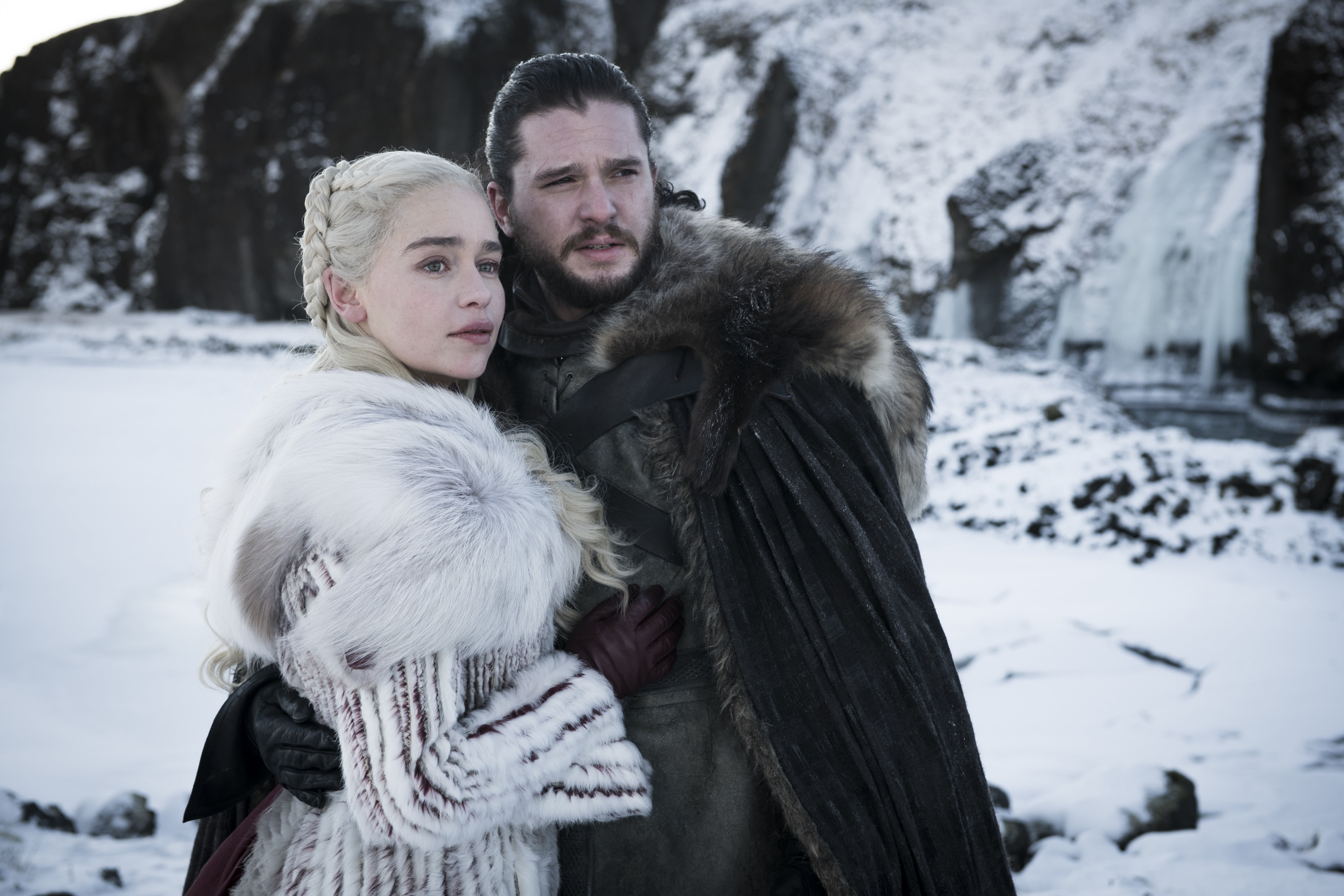 Emilia Clarke, TV Show, 5K, Kit Harington, Daenerys Targaryen, Game Of Thrones, Jon Snow, HD Wallpaper