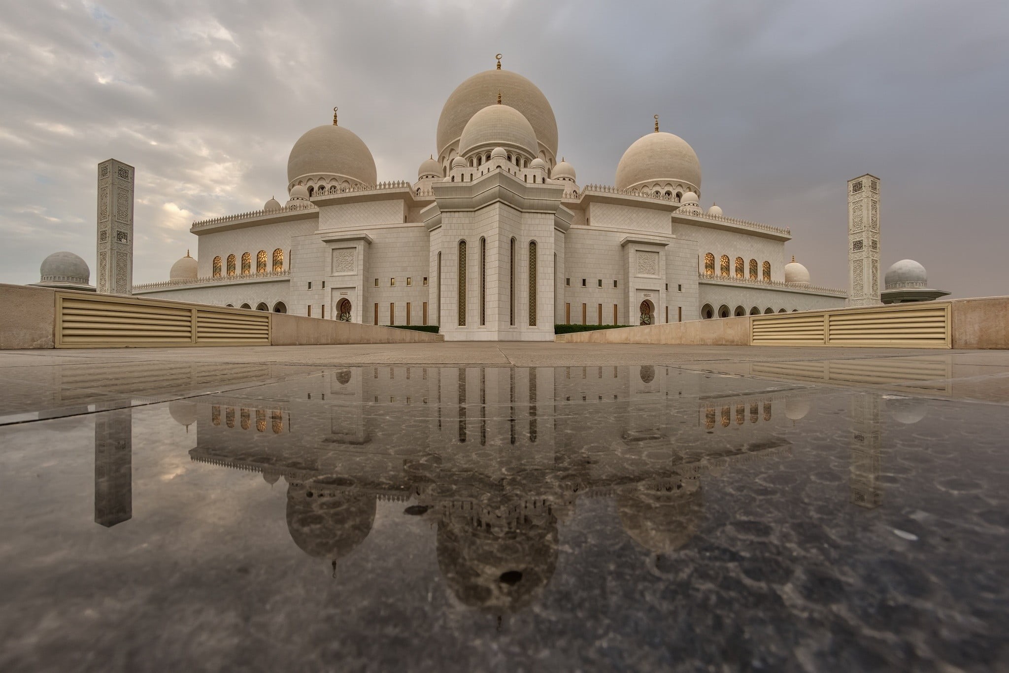 outdoors, nature, Islam, architecture, built structure, tourism, spirituality, the past, reflecting pool, water, place of worship, concrete, 1080P, no people, HD Wallpaper