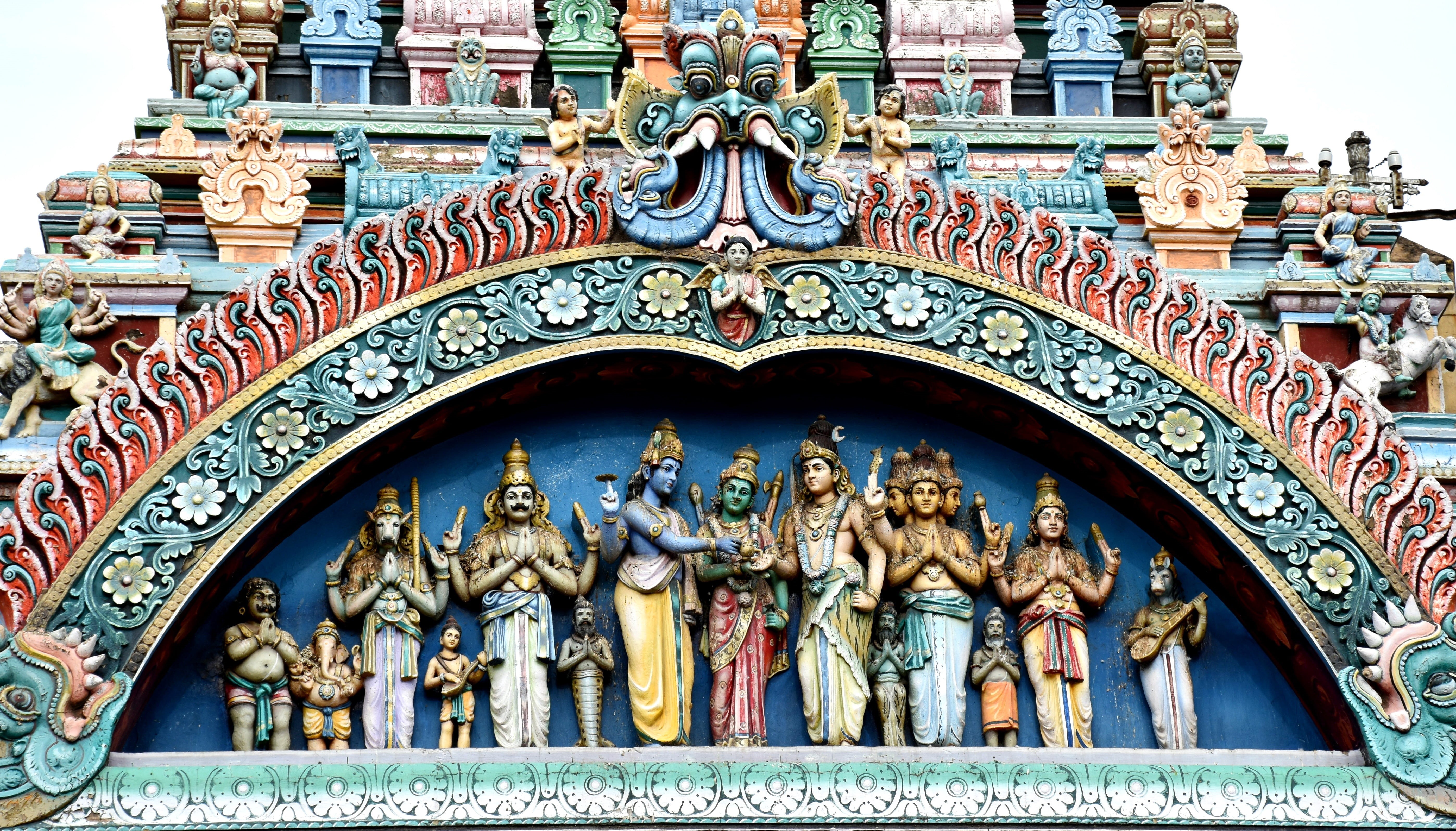 male likeness, place of worship, architecture, taken, sundareswarar, spirituality, temple, belief, art and craft, famous Place, religion, marriage, statues, HD Wallpaper