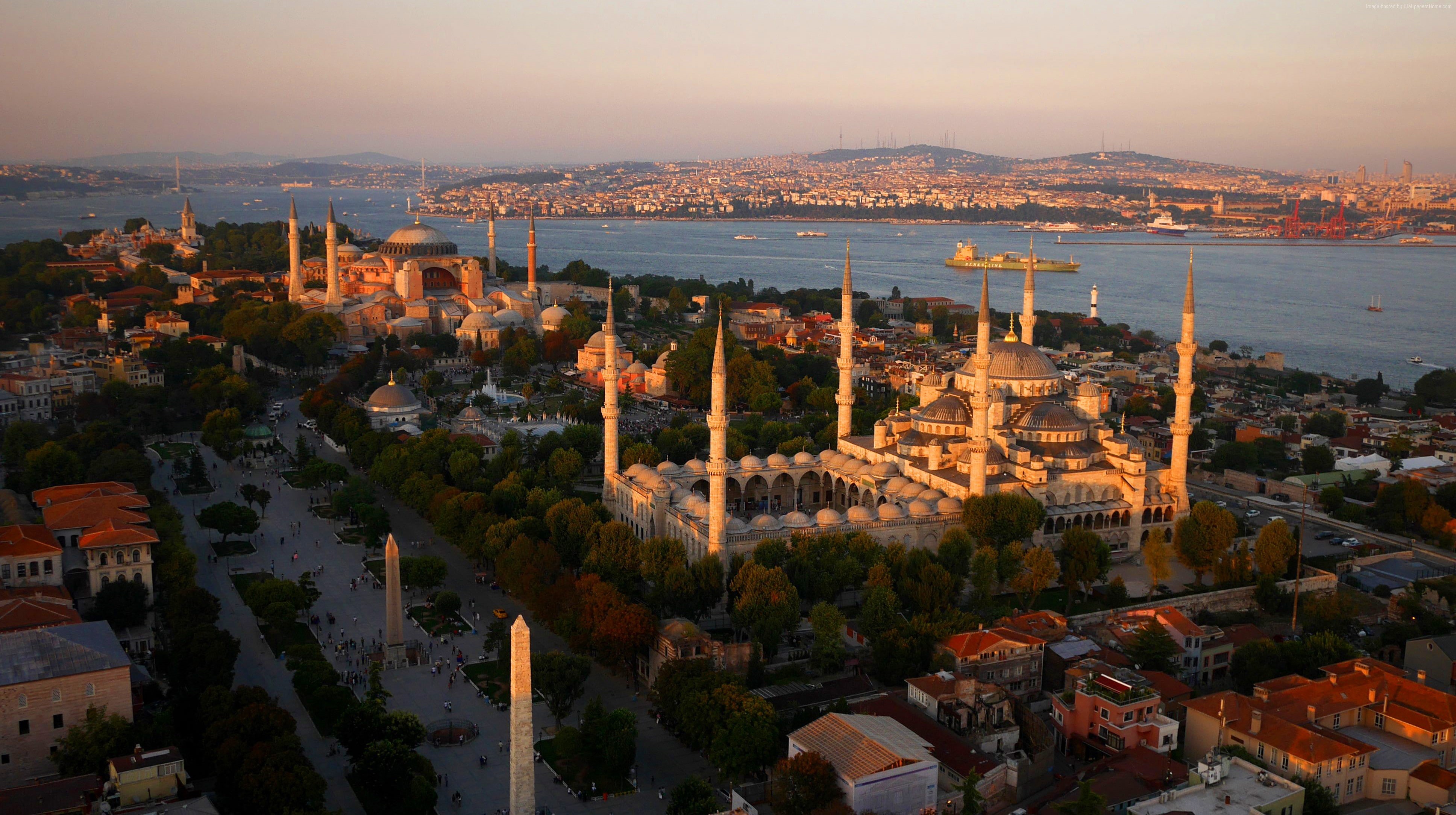 Blue Mosque, Travel, Istanbul, Turkey, Tourism, 4K, HD Wallpaper