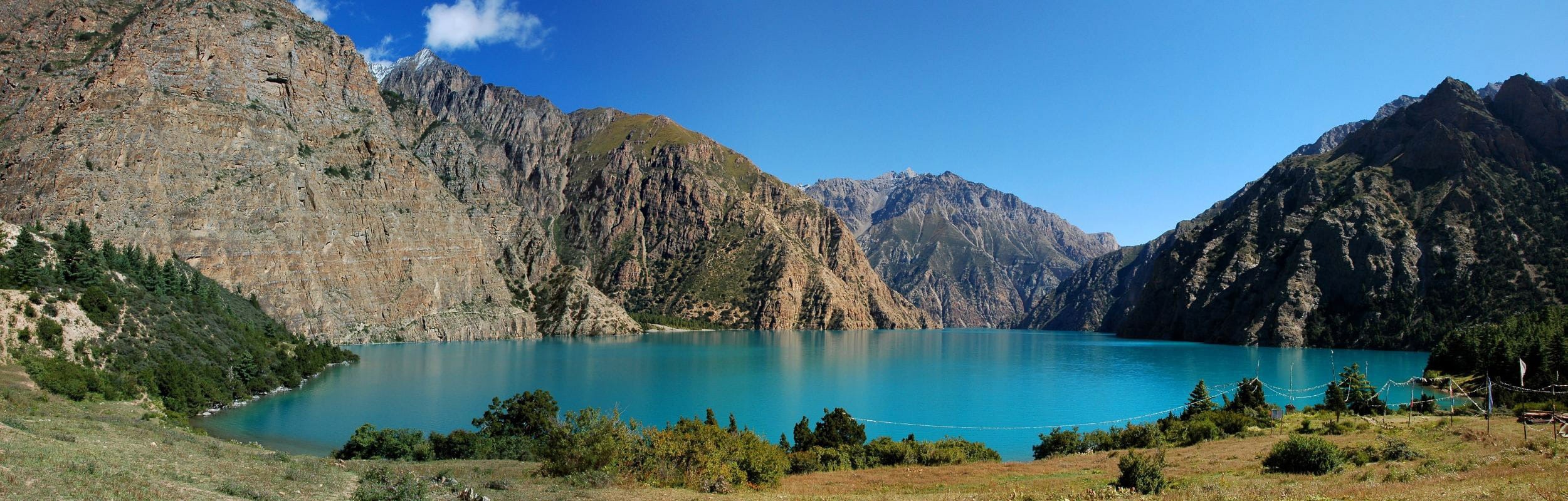 Nepal, tranquility, summer, travel Locations, water, landscape, mountains, day, mountain, travel destinations, Phoksundo Lake, beauty In Nature, sky, outdoors, HD Wallpaper